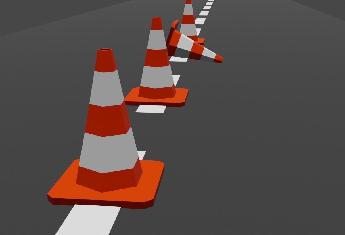 traffic cone Low-poly 3D model_2