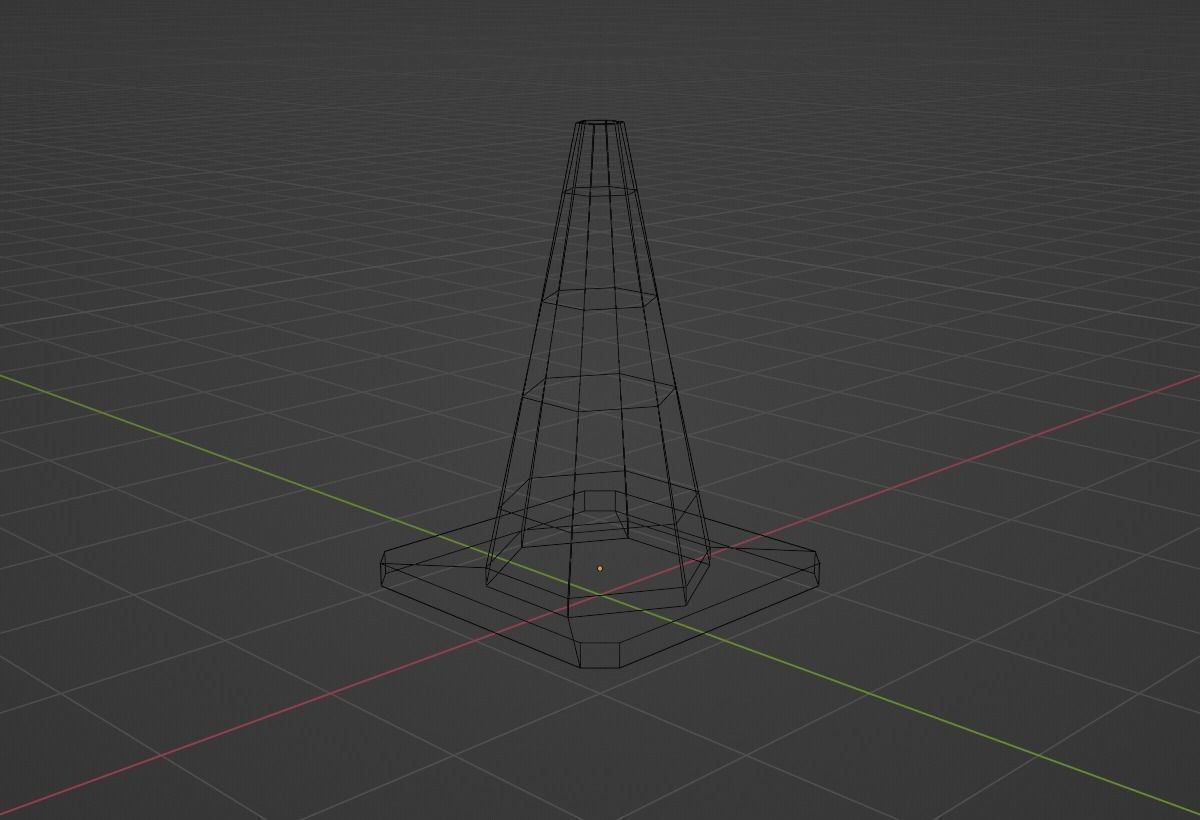 traffic cone Low-poly 3D model_5