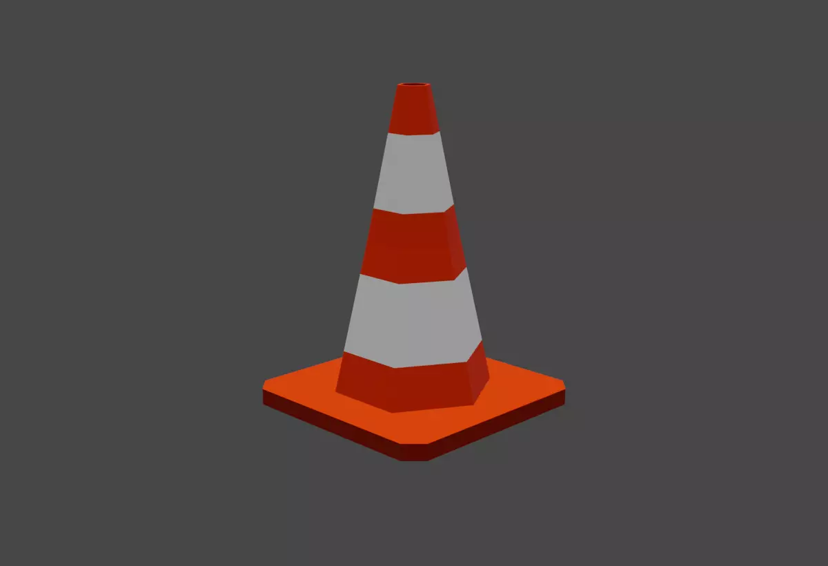 traffic cone Low-poly 3D model_0