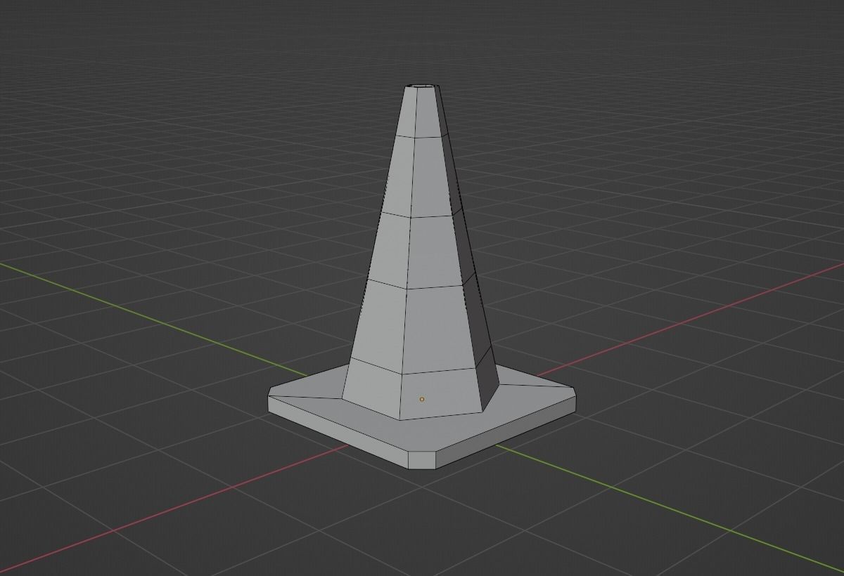 traffic cone Low-poly 3D model_4