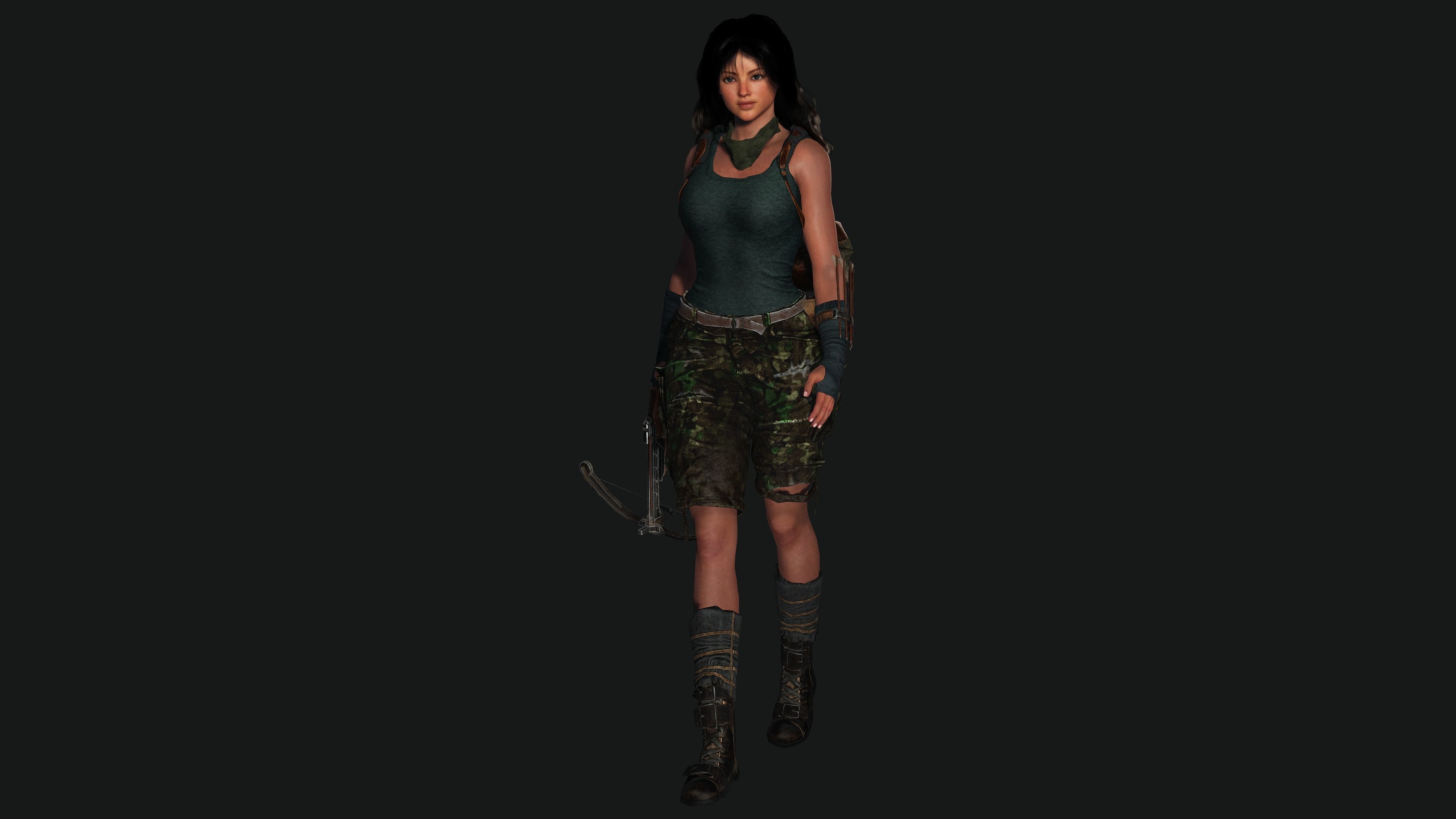3D FEMALE APOCALYPSE SURVIVAL ALICE-REALISTIC RIG GAME CHARACTER Low-poly 3D model_1