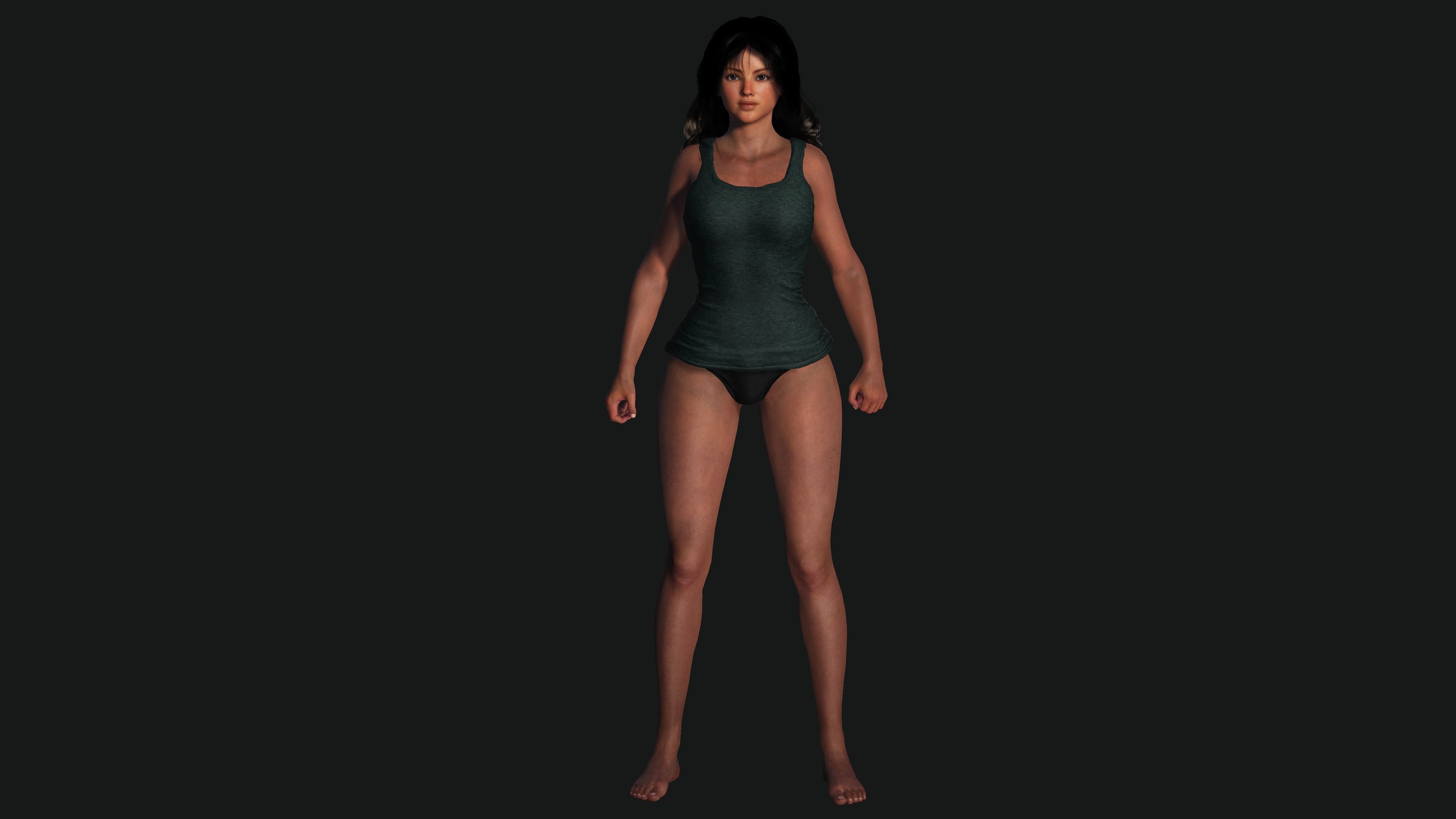 3D FEMALE APOCALYPSE SURVIVAL ALICE-REALISTIC RIG GAME CHARACTER Low-poly 3D model_17