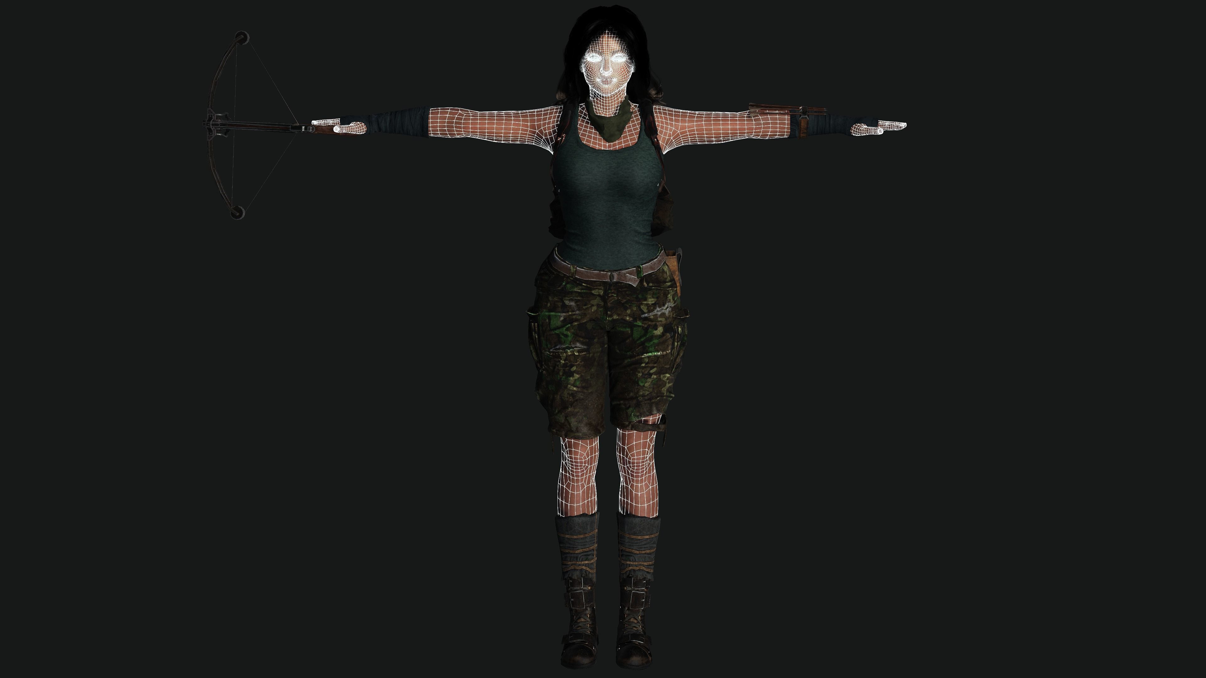 3D FEMALE APOCALYPSE SURVIVAL ALICE-REALISTIC RIG GAME CHARACTER Low-poly 3D model_24