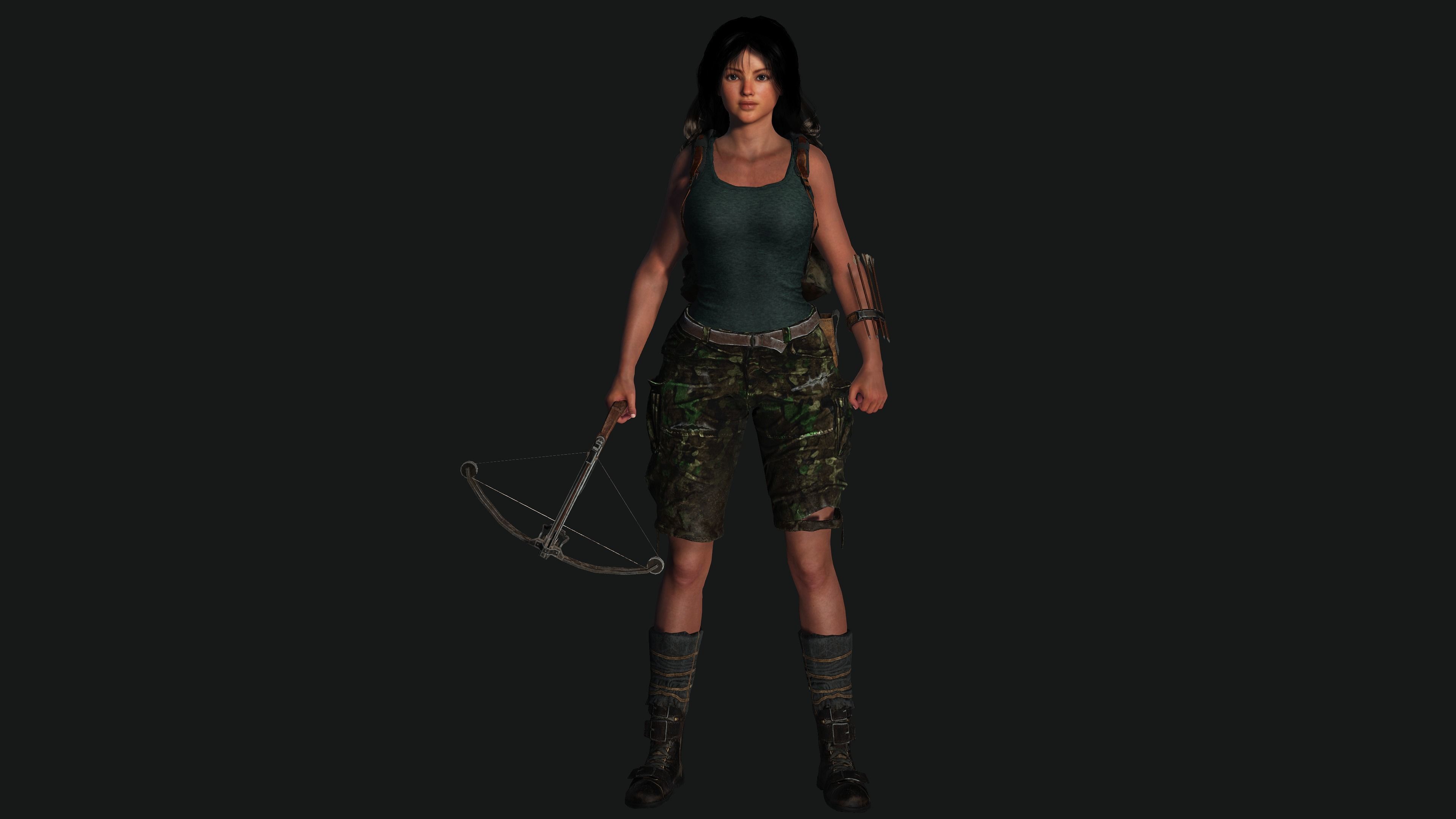 3D FEMALE APOCALYPSE SURVIVAL ALICE-REALISTIC RIG GAME CHARACTER Low-poly 3D model_12