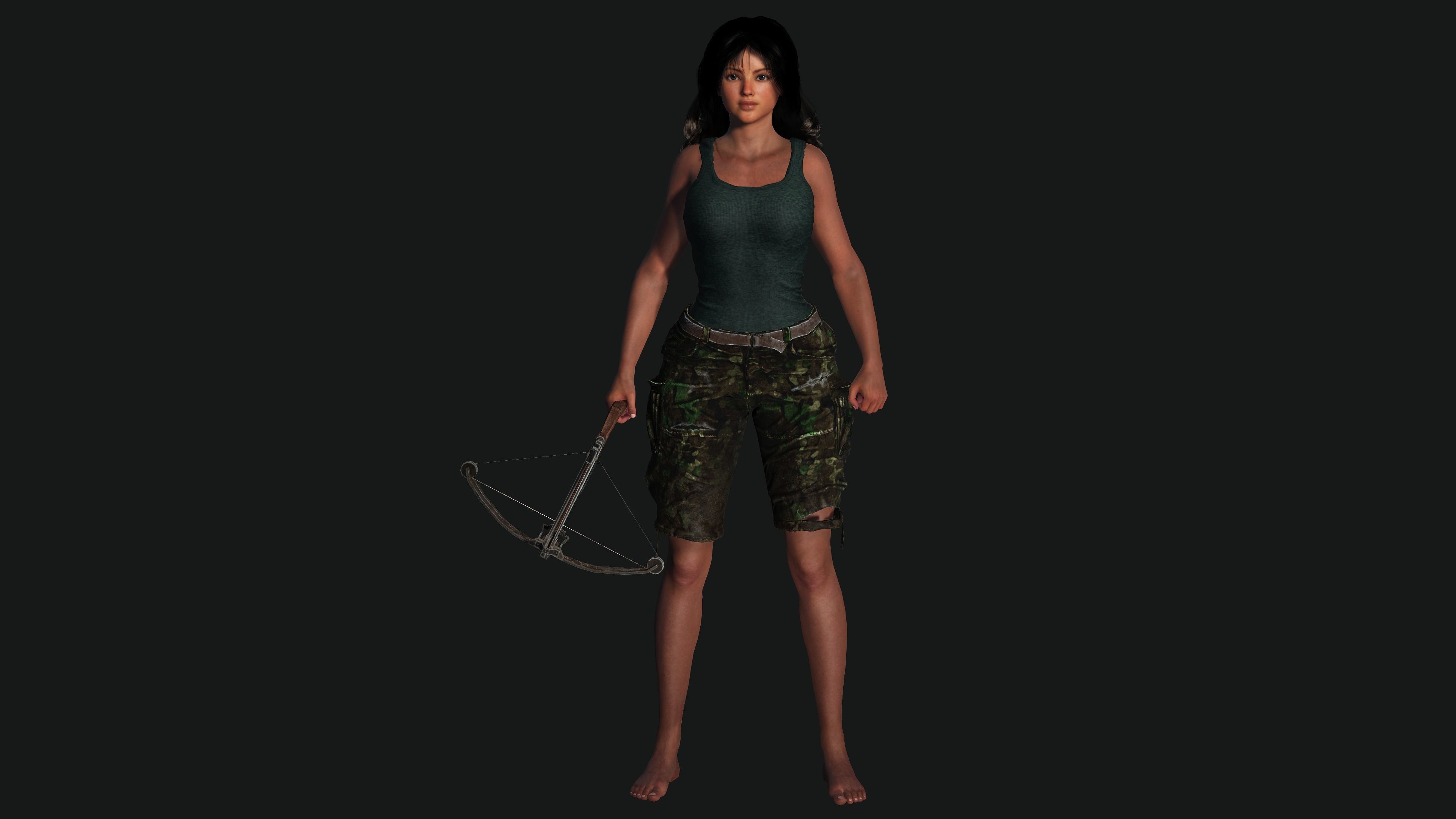 3D FEMALE APOCALYPSE SURVIVAL ALICE-REALISTIC RIG GAME CHARACTER Low-poly 3D model_15