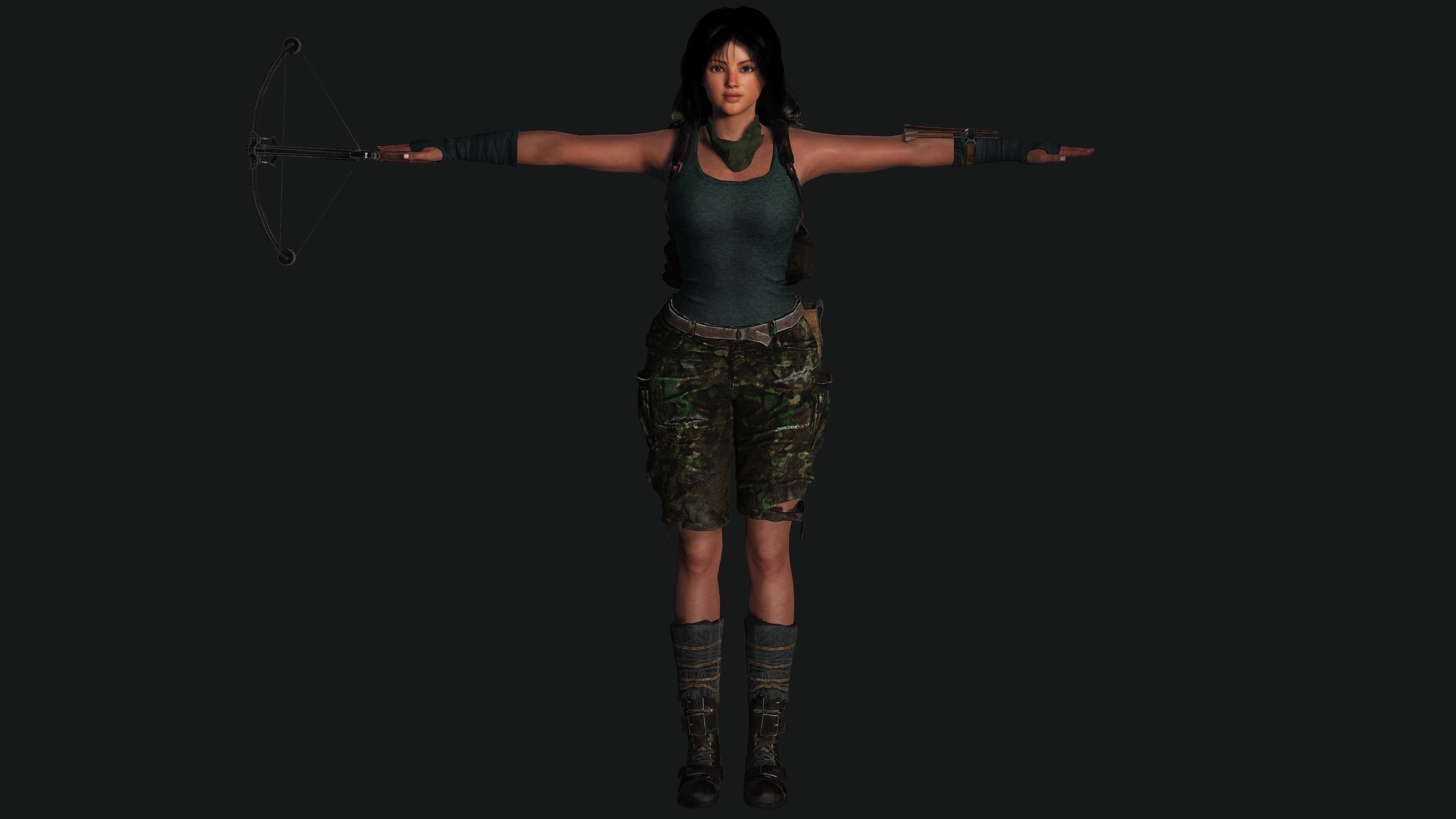 3D FEMALE APOCALYPSE SURVIVAL ALICE-REALISTIC RIG GAME CHARACTER Low-poly 3D model_22