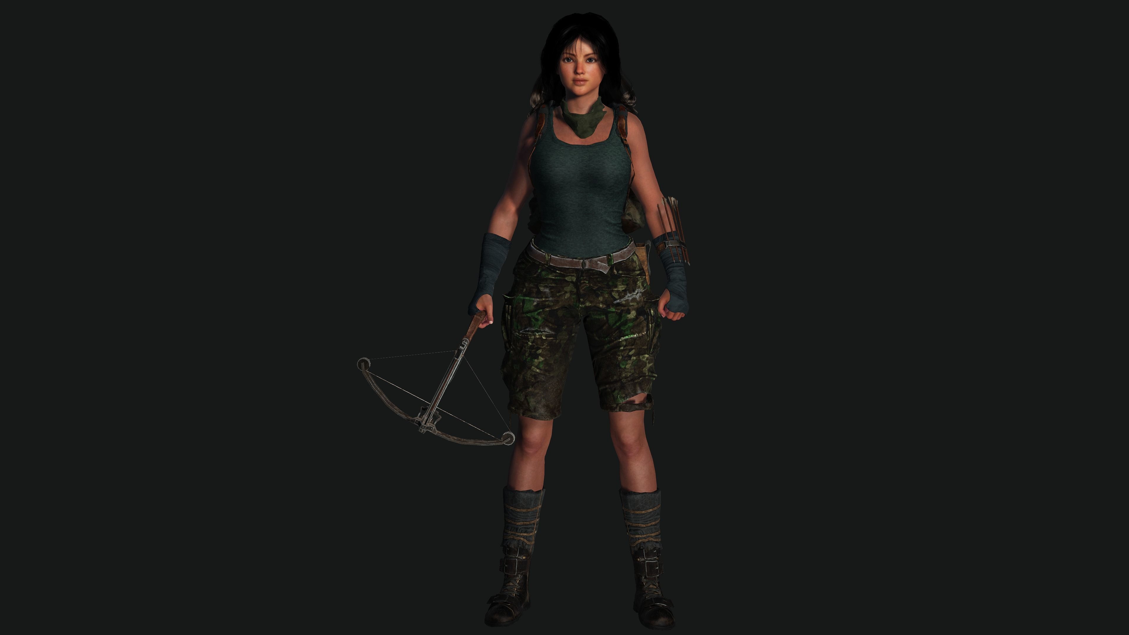 3D FEMALE APOCALYPSE SURVIVAL ALICE-REALISTIC RIG GAME CHARACTER Low-poly 3D model_10