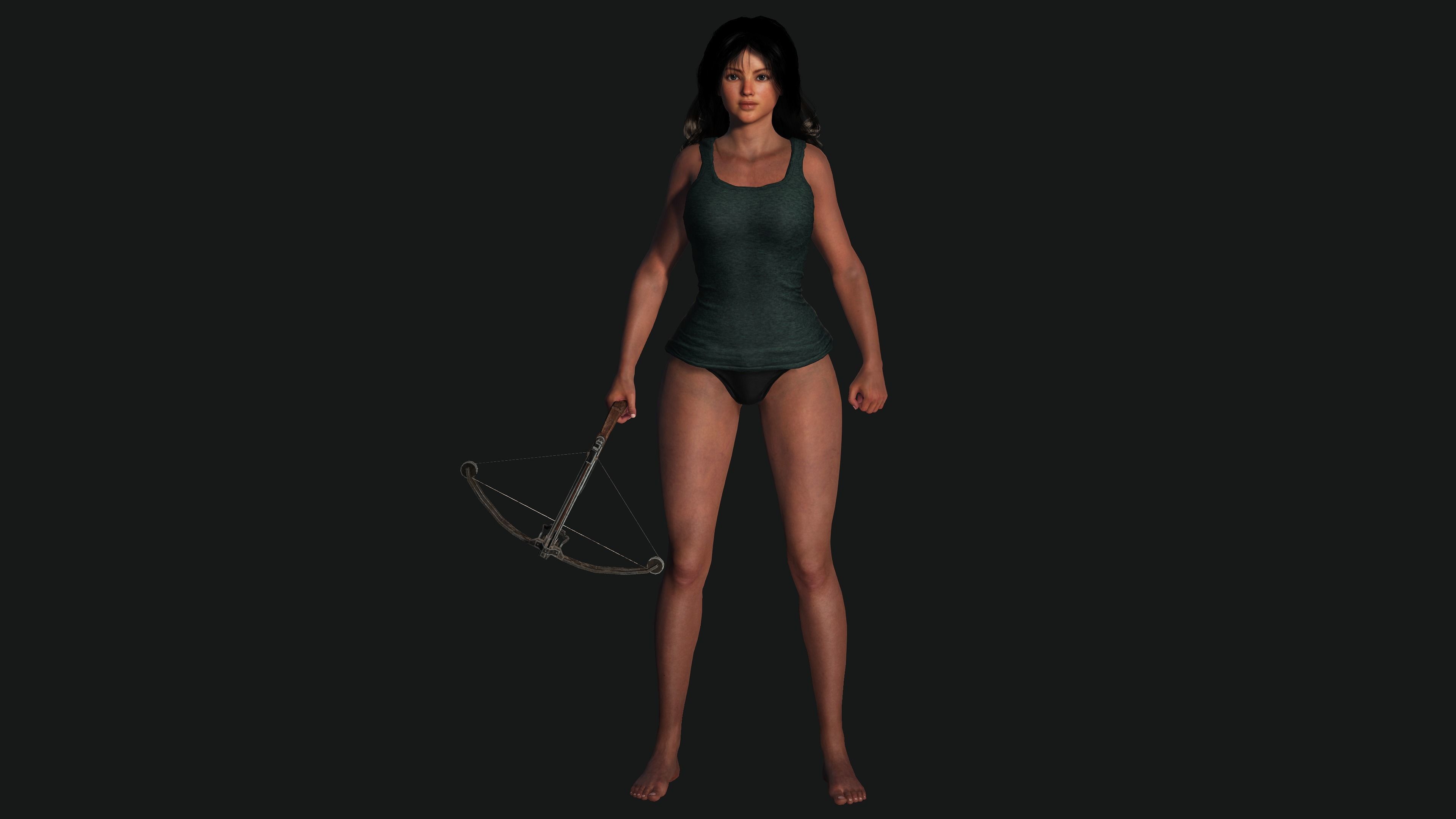 3D FEMALE APOCALYPSE SURVIVAL ALICE-REALISTIC RIG GAME CHARACTER Low-poly 3D model_16