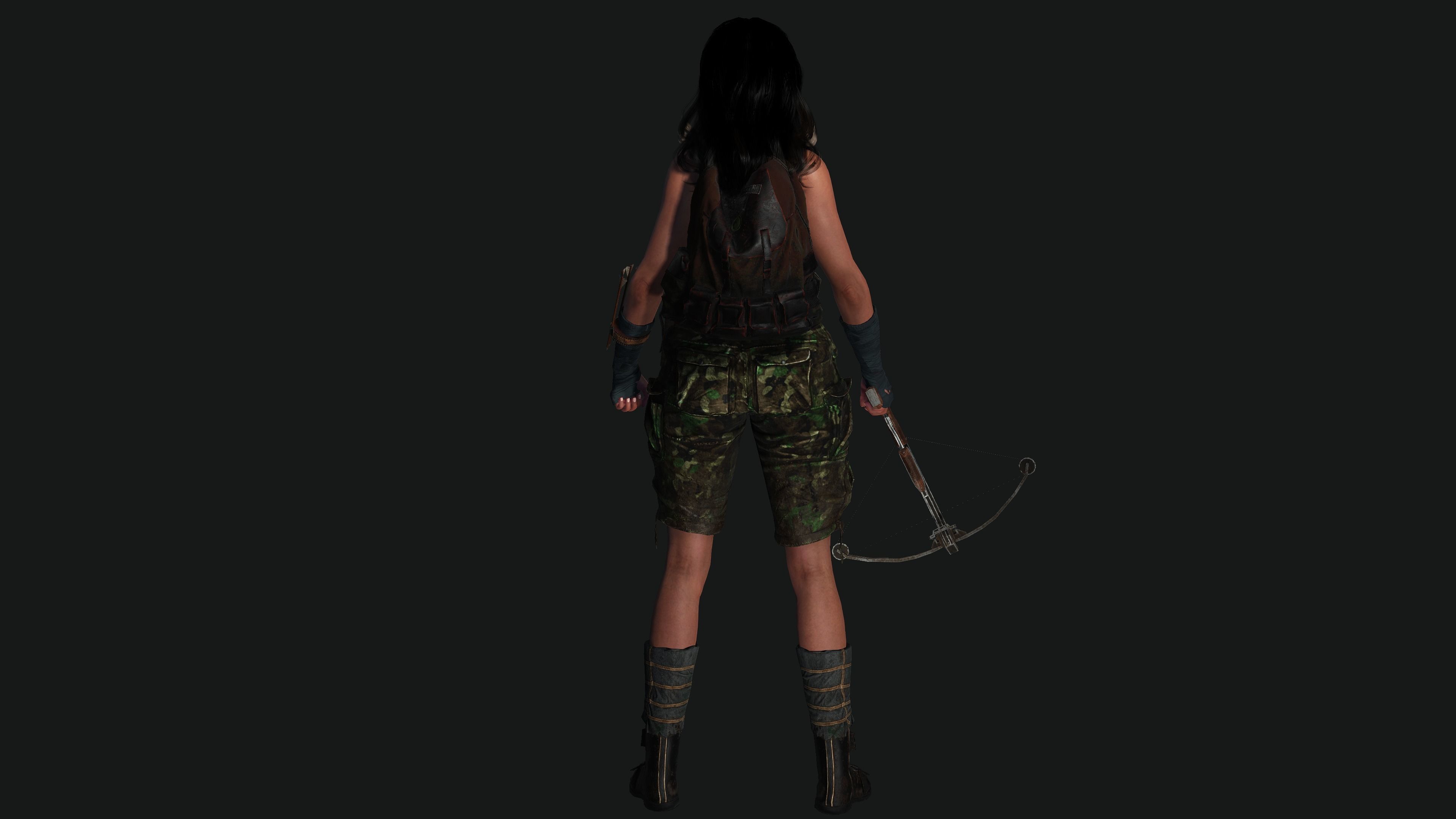 3D FEMALE APOCALYPSE SURVIVAL ALICE-REALISTIC RIG GAME CHARACTER Low-poly 3D model_18