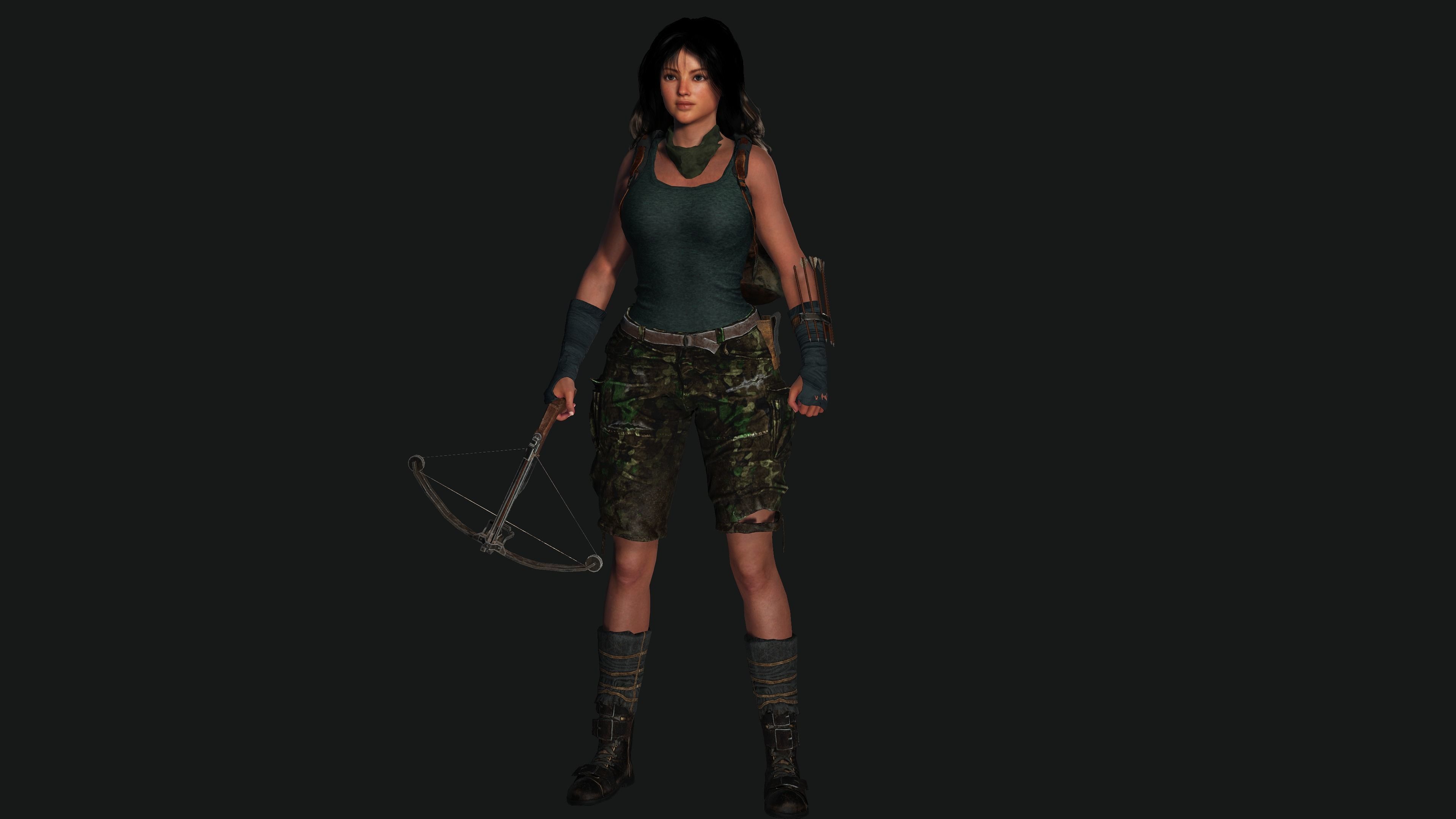 3D FEMALE APOCALYPSE SURVIVAL ALICE-REALISTIC RIG GAME CHARACTER Low-poly 3D model_6