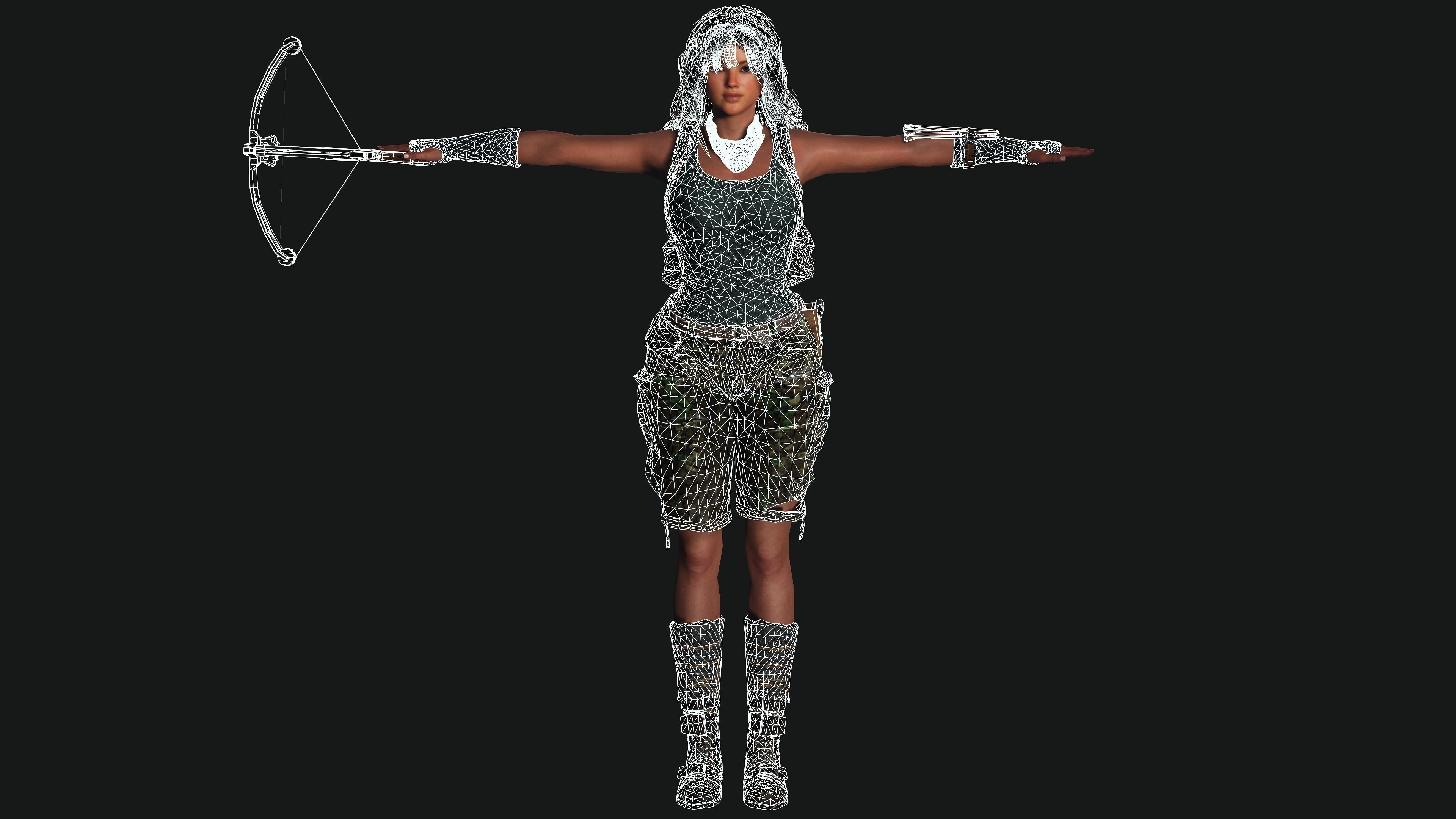 3D FEMALE APOCALYPSE SURVIVAL ALICE-REALISTIC RIG GAME CHARACTER Low-poly 3D model_23