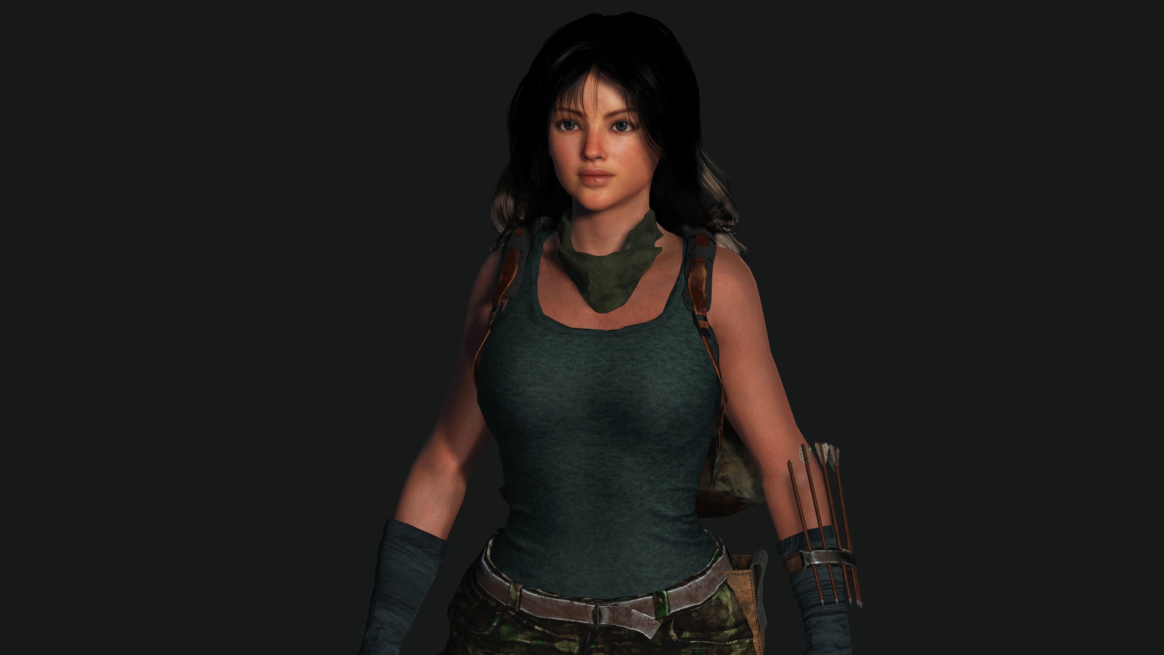 3D FEMALE APOCALYPSE SURVIVAL ALICE-REALISTIC RIG GAME CHARACTER Low-poly 3D model_9