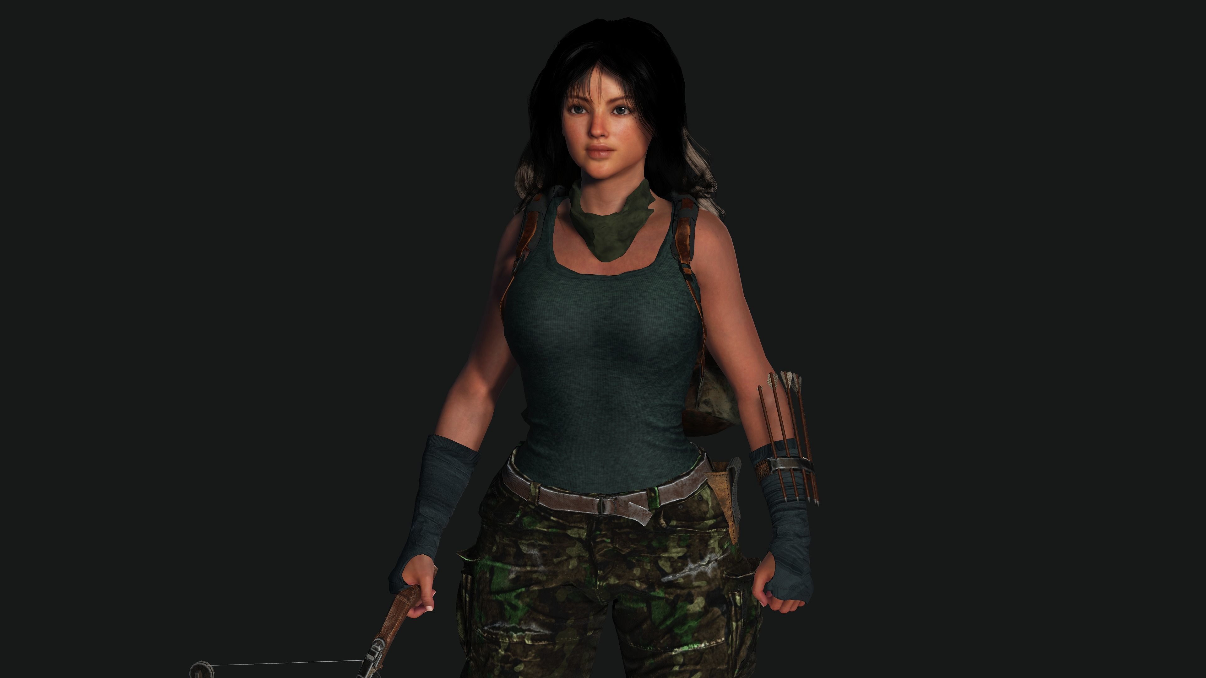 3D FEMALE APOCALYPSE SURVIVAL ALICE-REALISTIC RIG GAME CHARACTER Low-poly 3D model_8