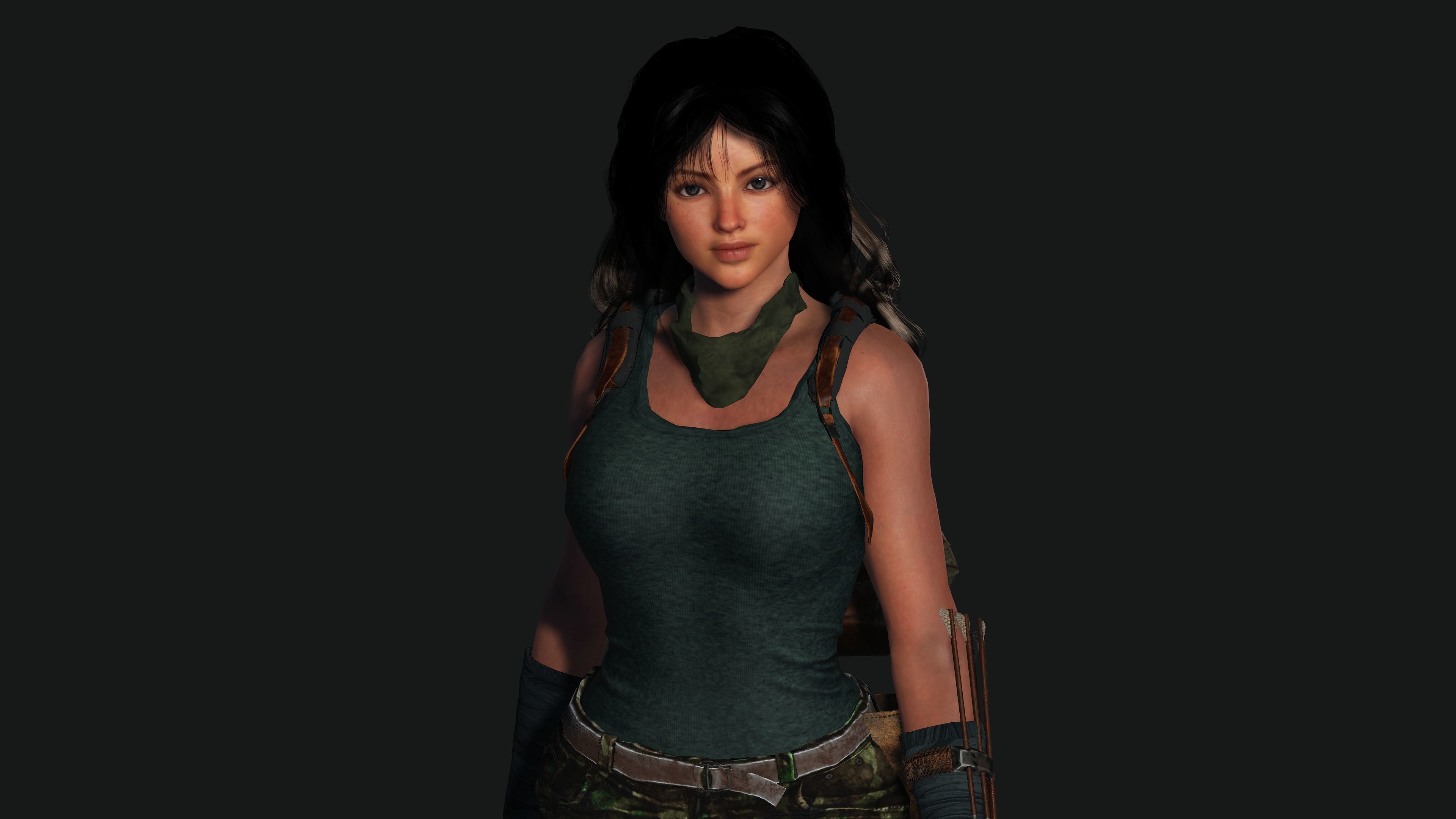 3D FEMALE APOCALYPSE SURVIVAL ALICE-REALISTIC RIG GAME CHARACTER Low-poly 3D model_5