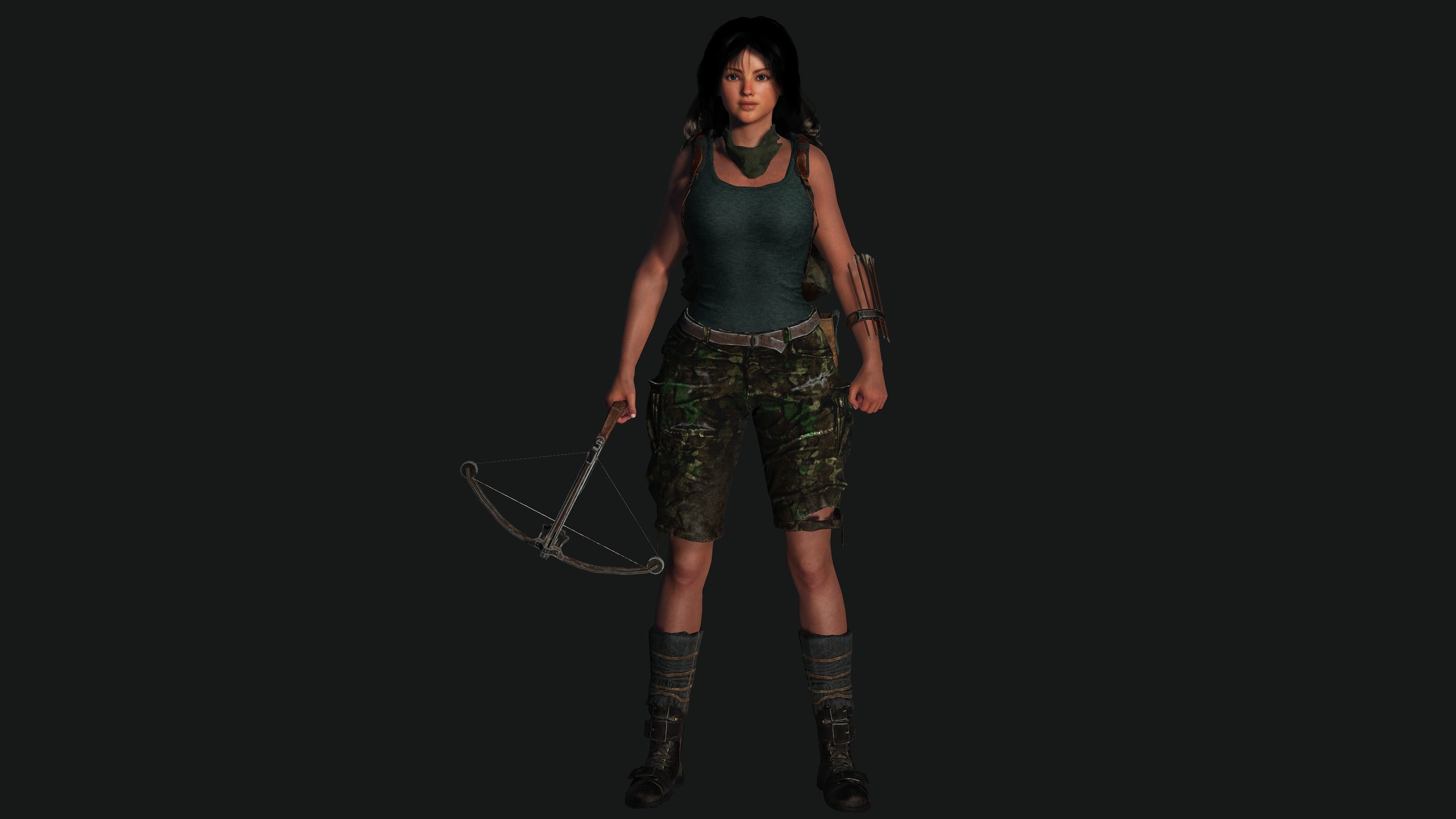 3D FEMALE APOCALYPSE SURVIVAL ALICE-REALISTIC RIG GAME CHARACTER Low-poly 3D model_11