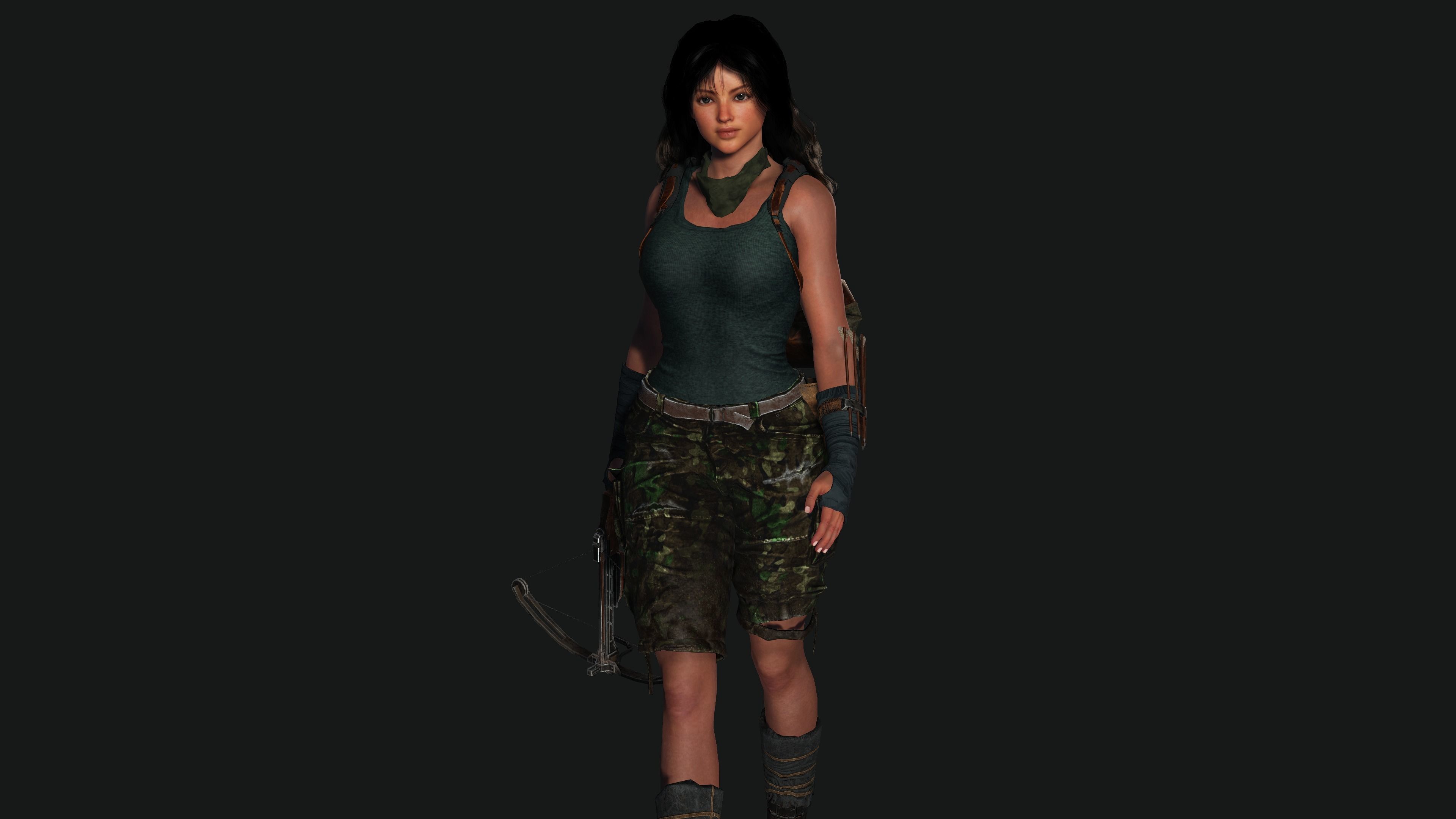 3D FEMALE APOCALYPSE SURVIVAL ALICE-REALISTIC RIG GAME CHARACTER Low-poly 3D model_2
