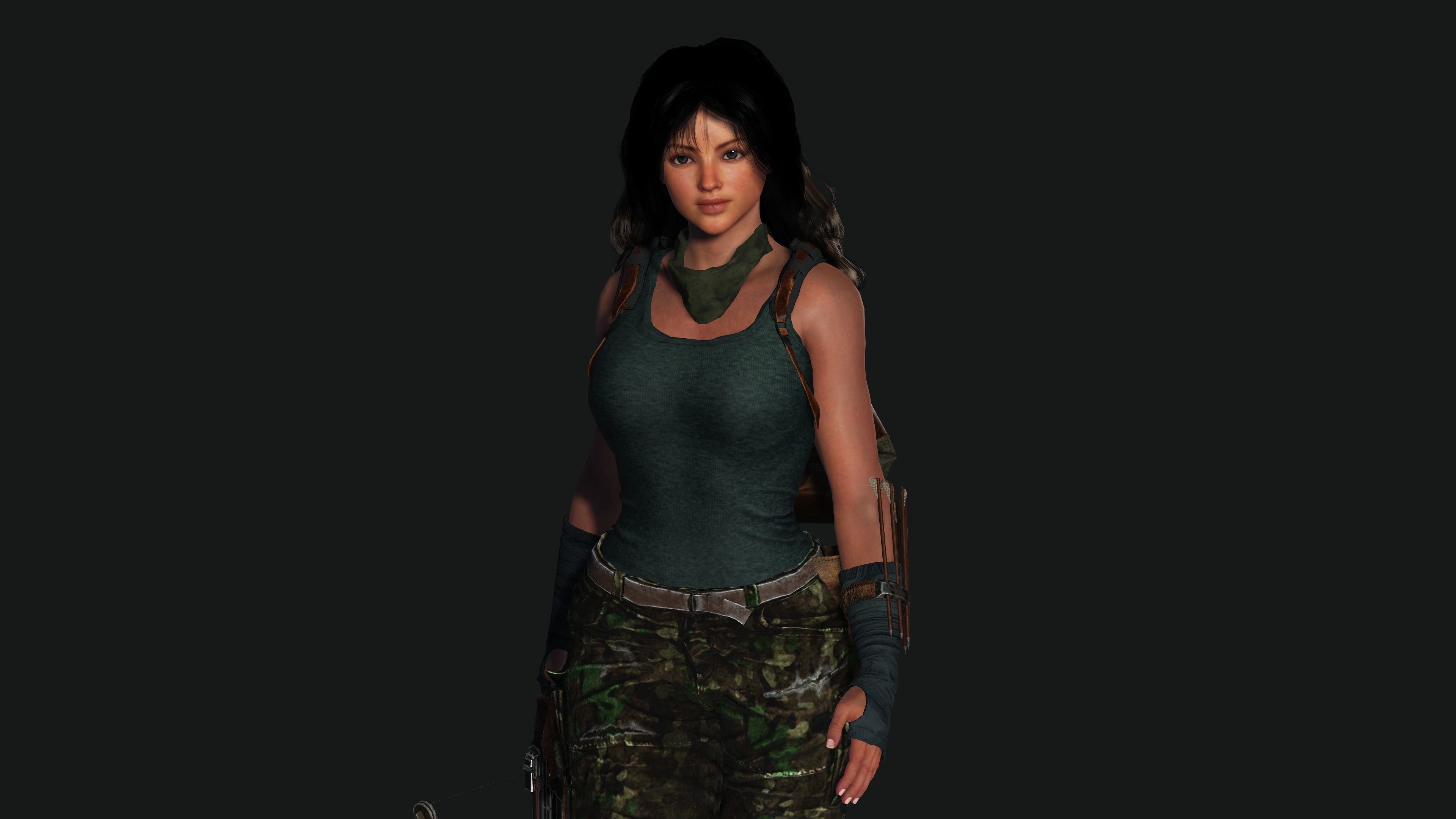 3D FEMALE APOCALYPSE SURVIVAL ALICE-REALISTIC RIG GAME CHARACTER Low-poly 3D model_4