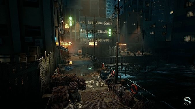 Neon City Complete Pack Low-poly 3D model 3