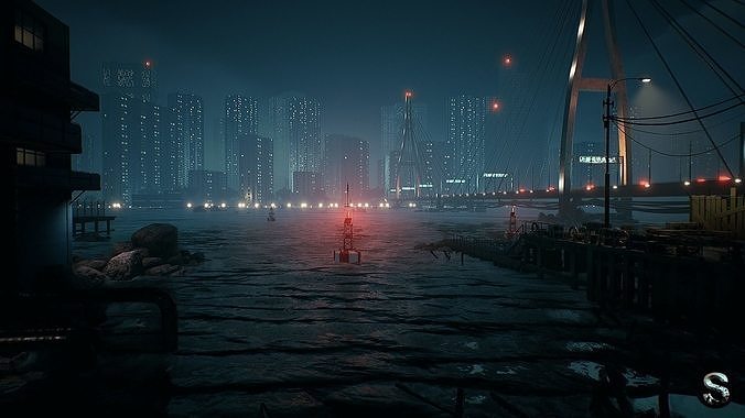 Neon City Complete Pack Low-poly 3D model 2