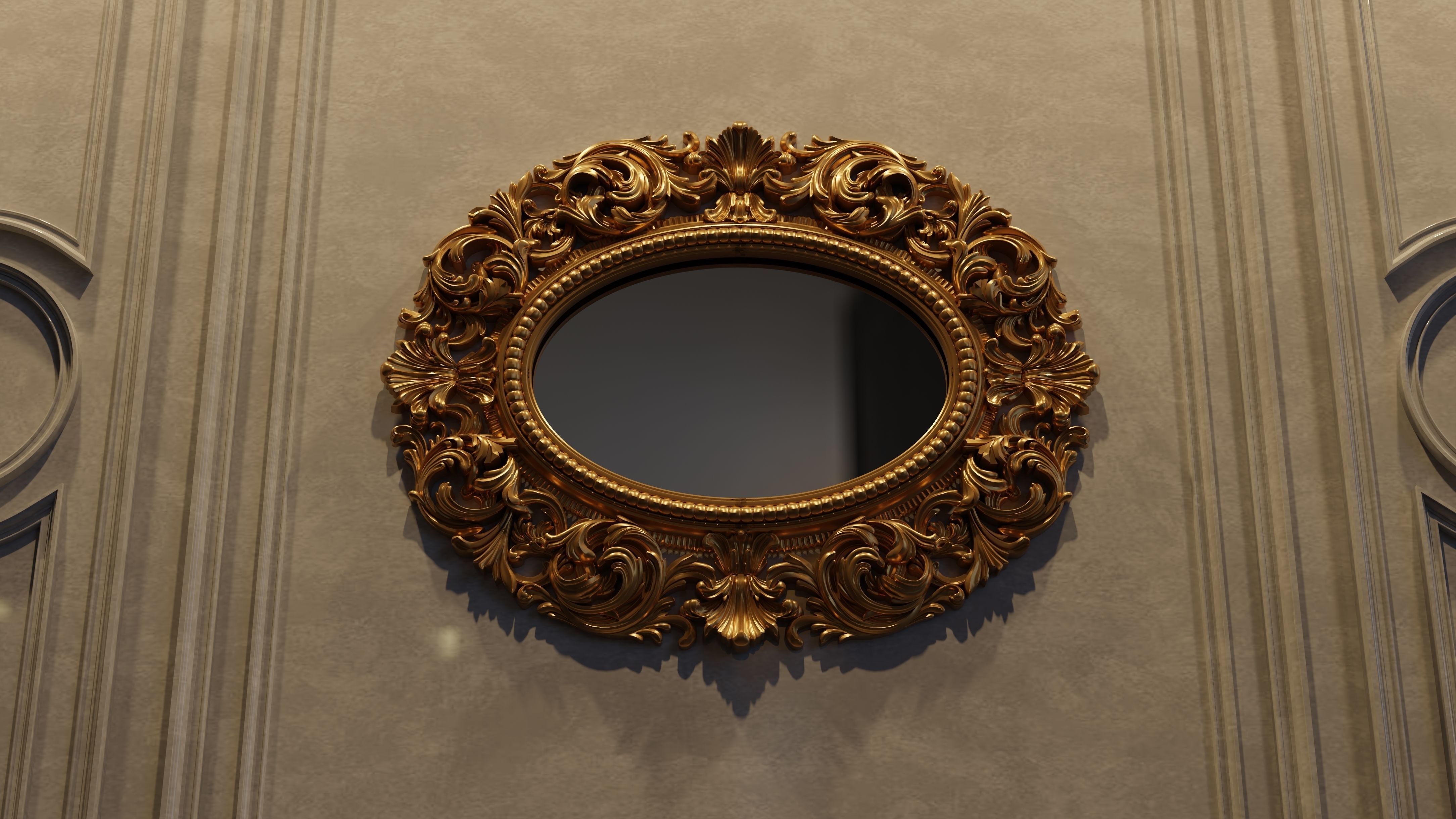 3D Mirror Photo Frame STL file for CNC and Interior decoration 3D model_5