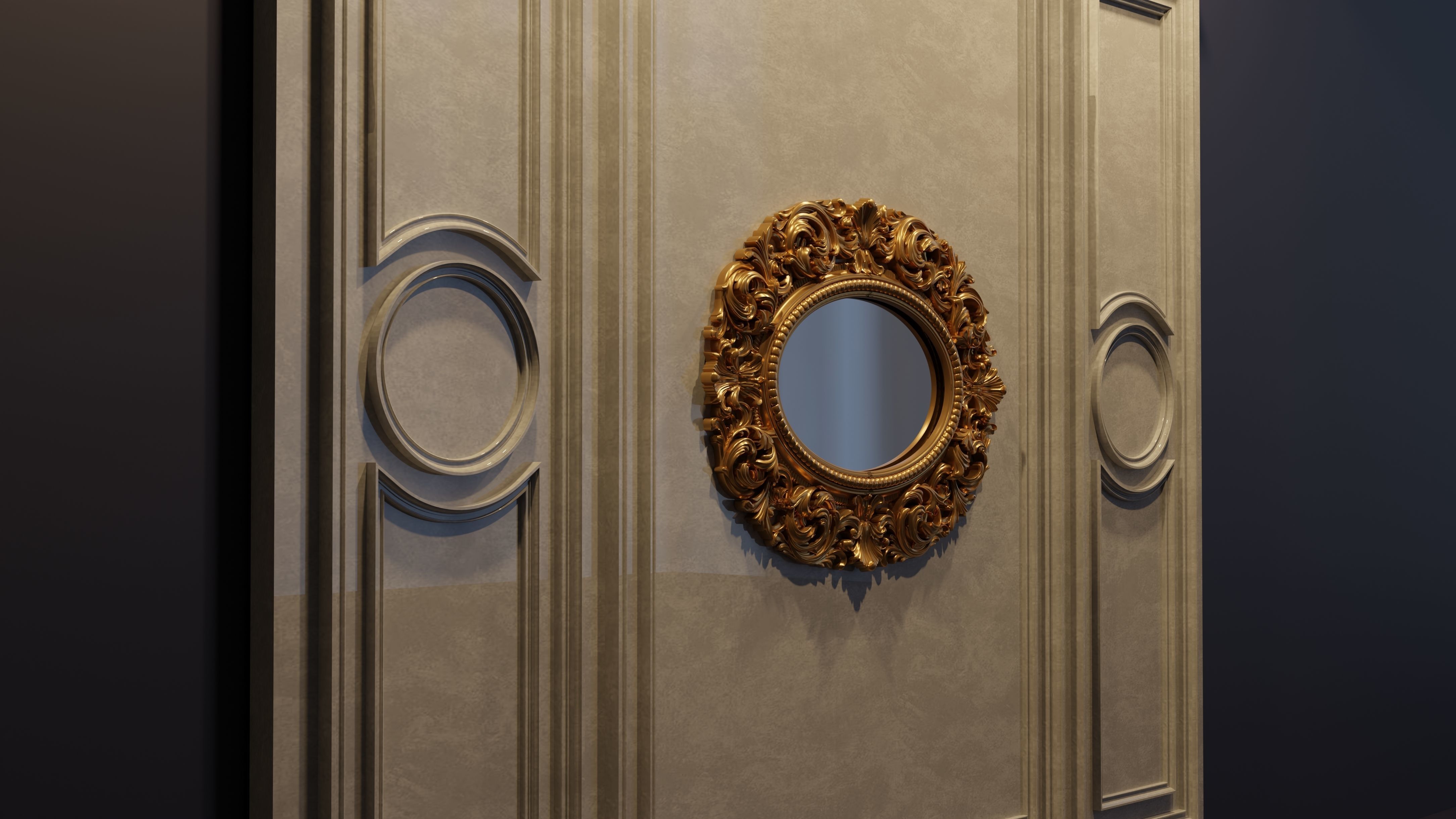 3D Mirror Photo Frame STL file for CNC and Interior decoration 3D model_7