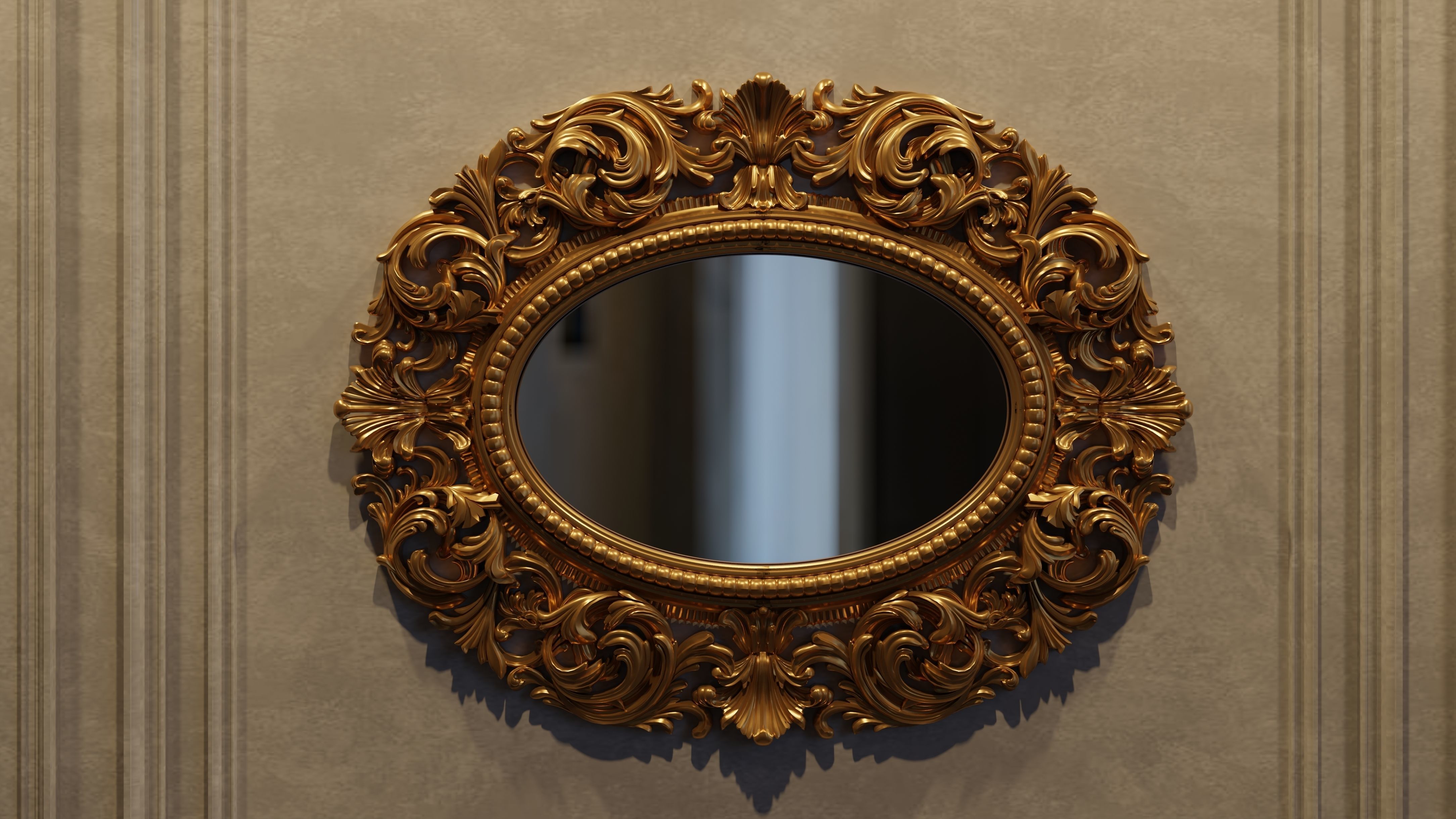 3D Mirror Photo Frame STL file for CNC and Interior decoration 3D model_3