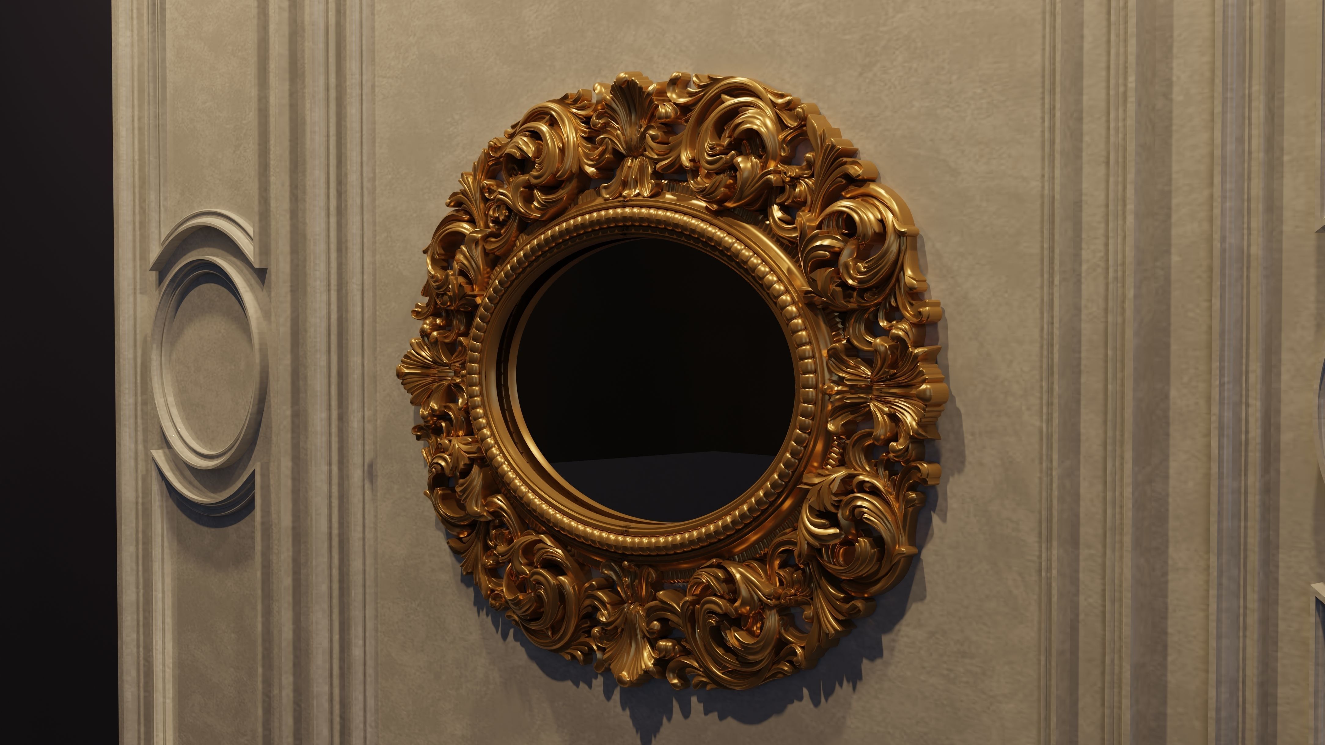 3D Mirror Photo Frame STL file for CNC and Interior decoration 3D model_6