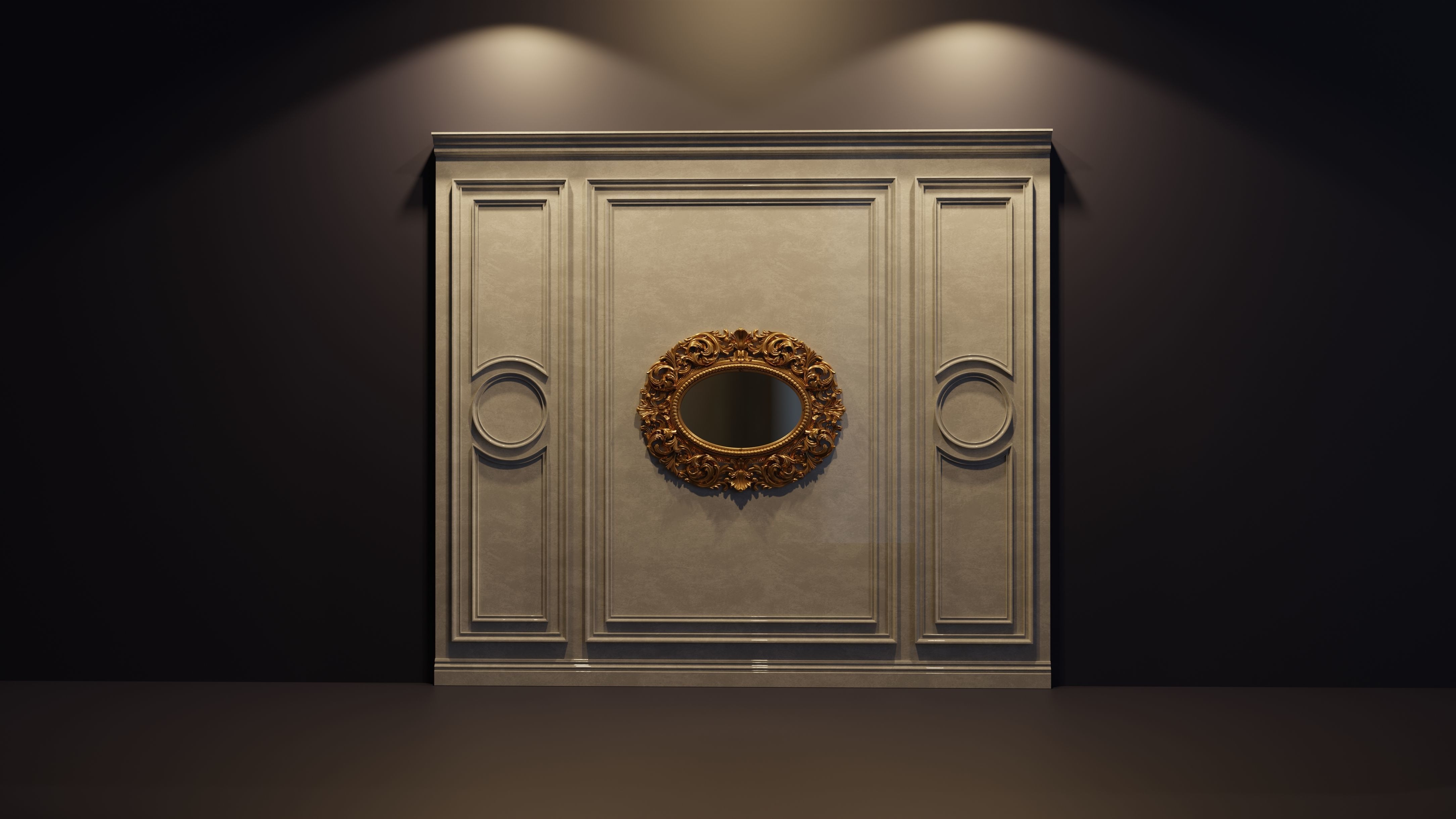 3D Mirror Photo Frame STL file for CNC and Interior decoration 3D model_8