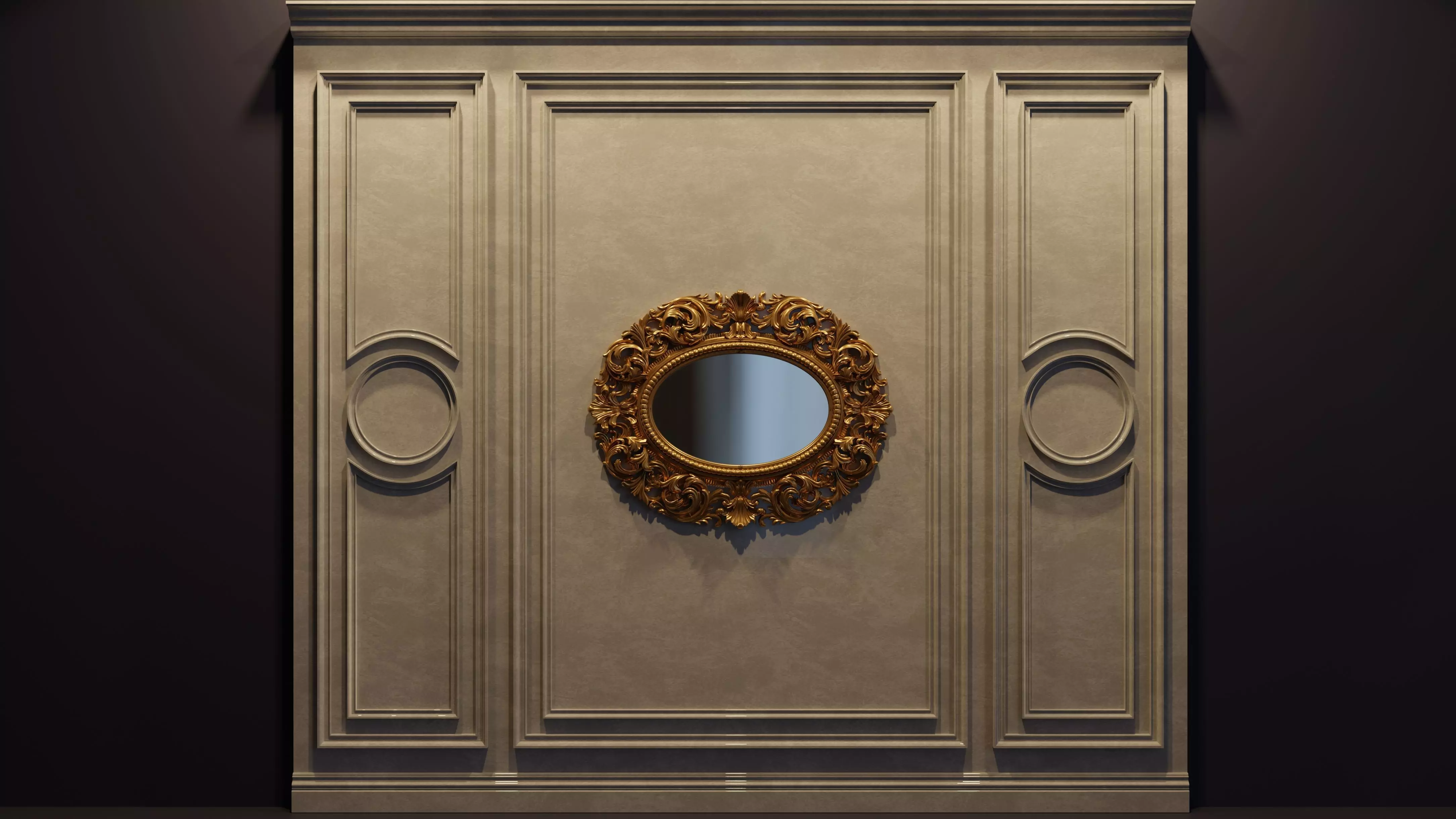 3D Mirror Photo Frame STL file for CNC and Interior decoration 3D model_0