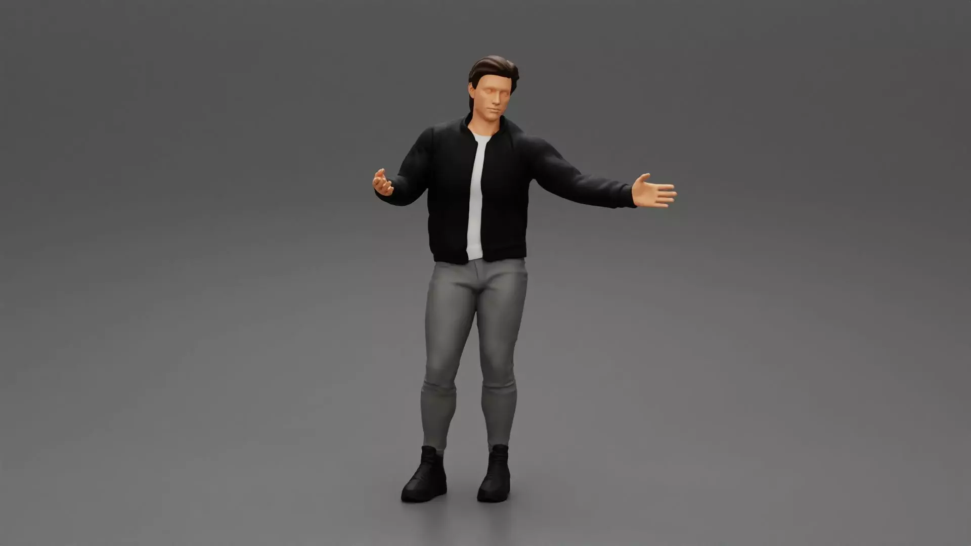 young man standing and explaining with hands 3D print model_0