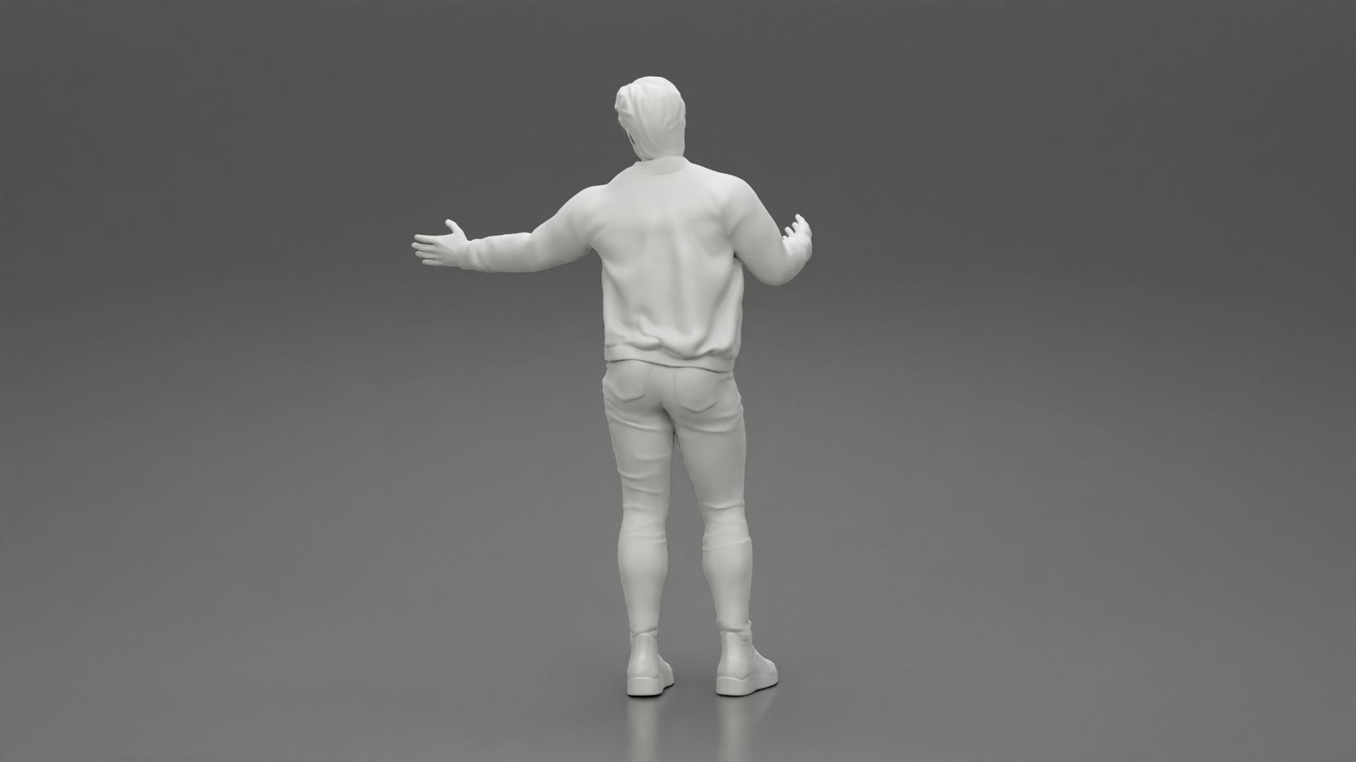 young man standing and explaining with hands 3D print model_9
