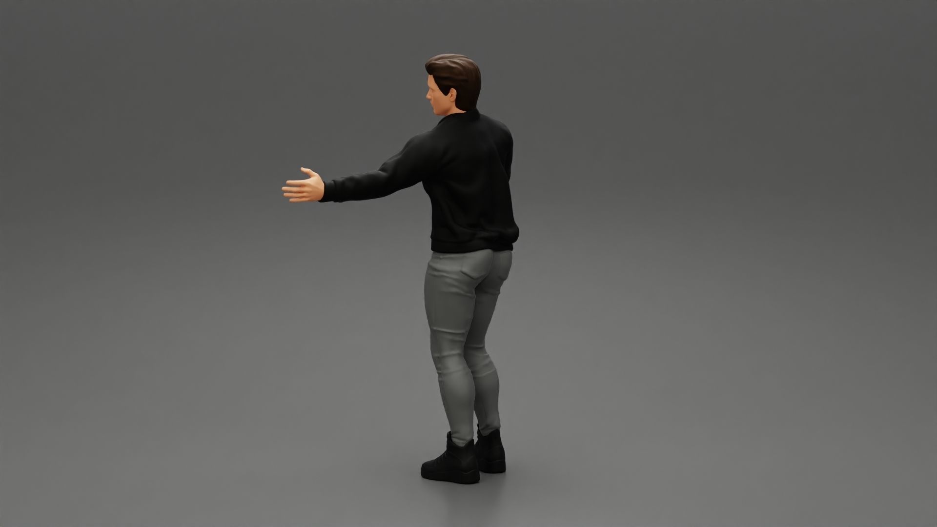 young man standing and explaining with hands 3D print model_4