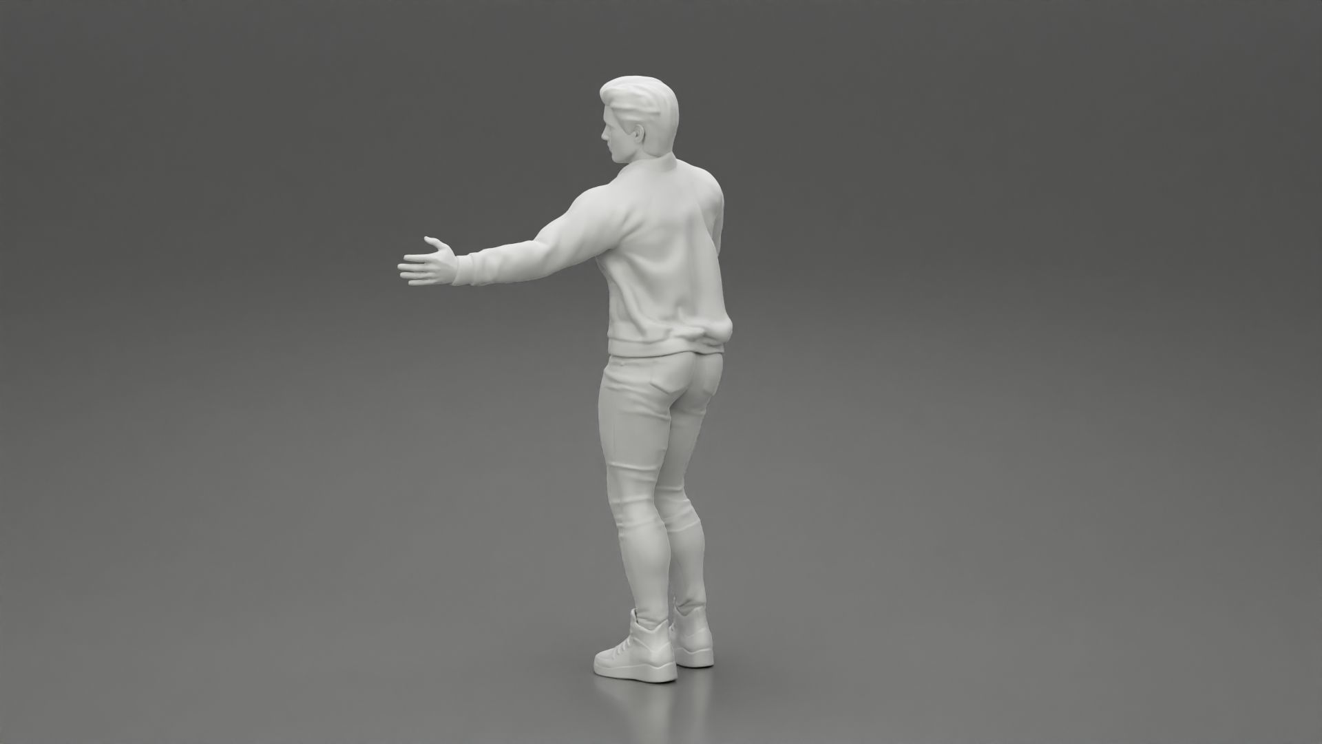 young man standing and explaining with hands 3D print model_10