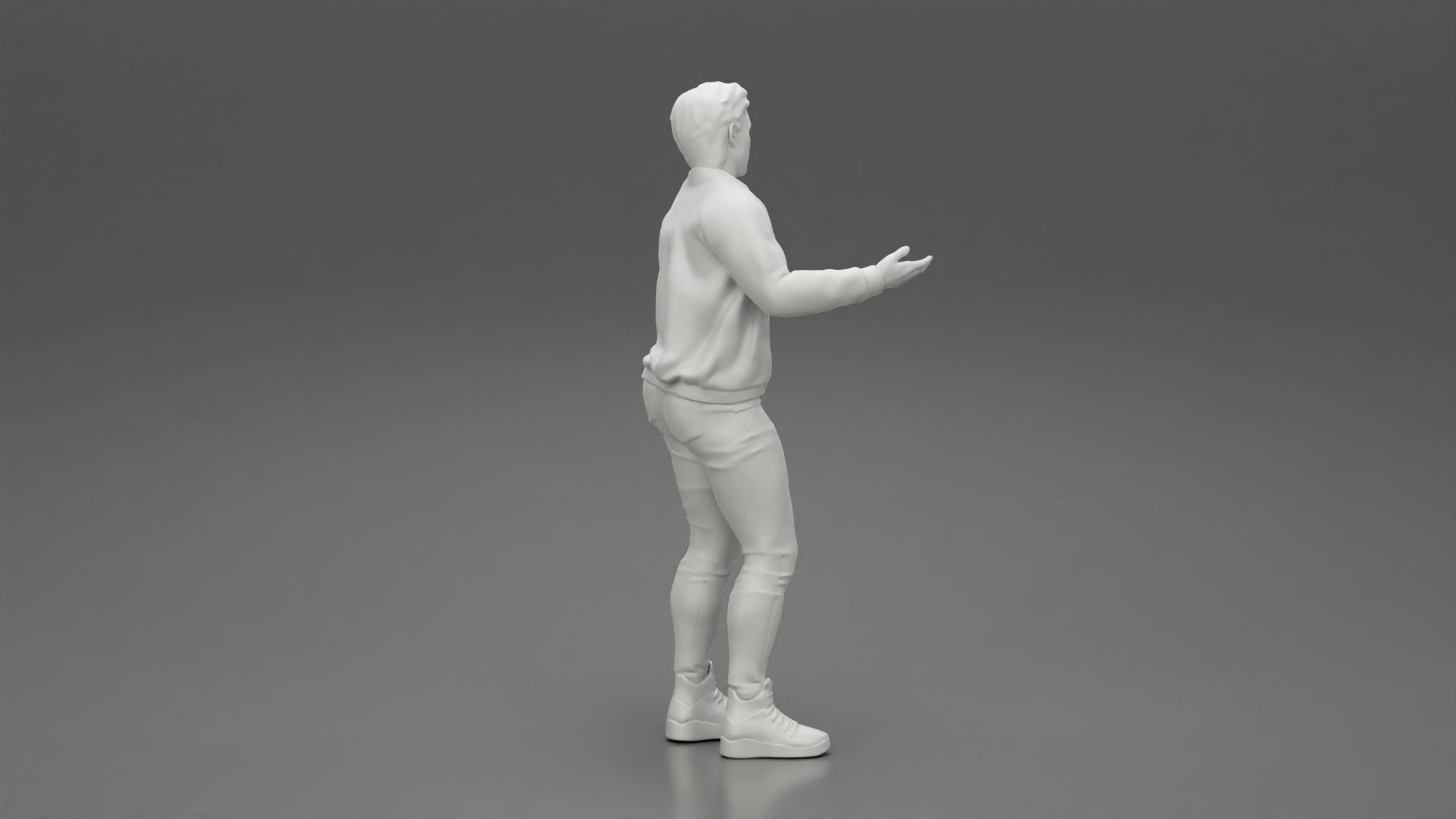 young man standing and explaining with hands 3D print model_8