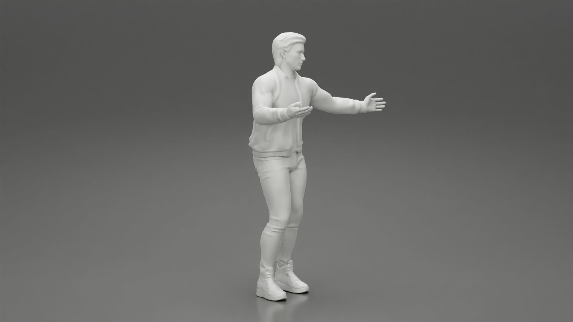 young man standing and explaining with hands 3D print model_7