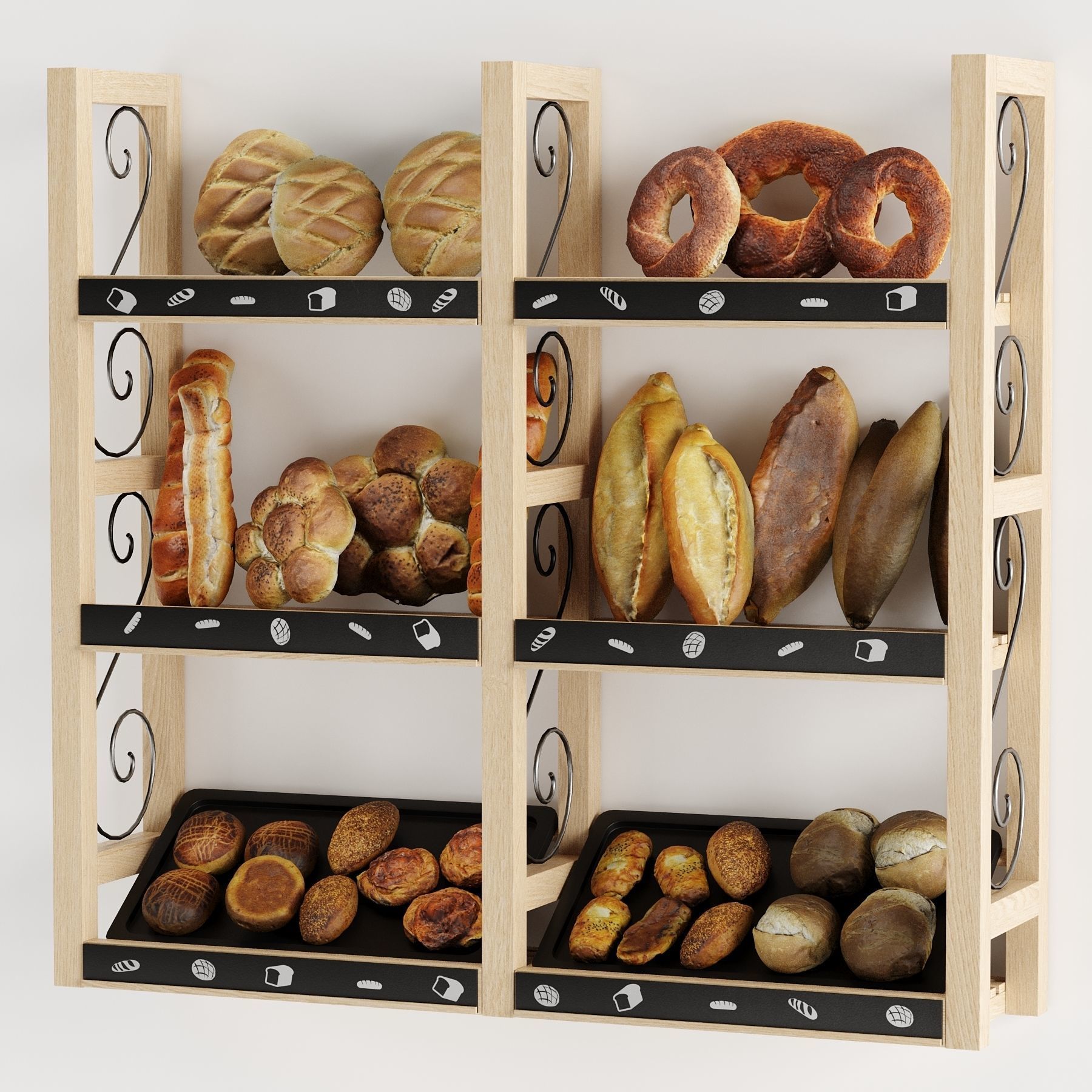 Store Show Case 4 Backery 3D model_2