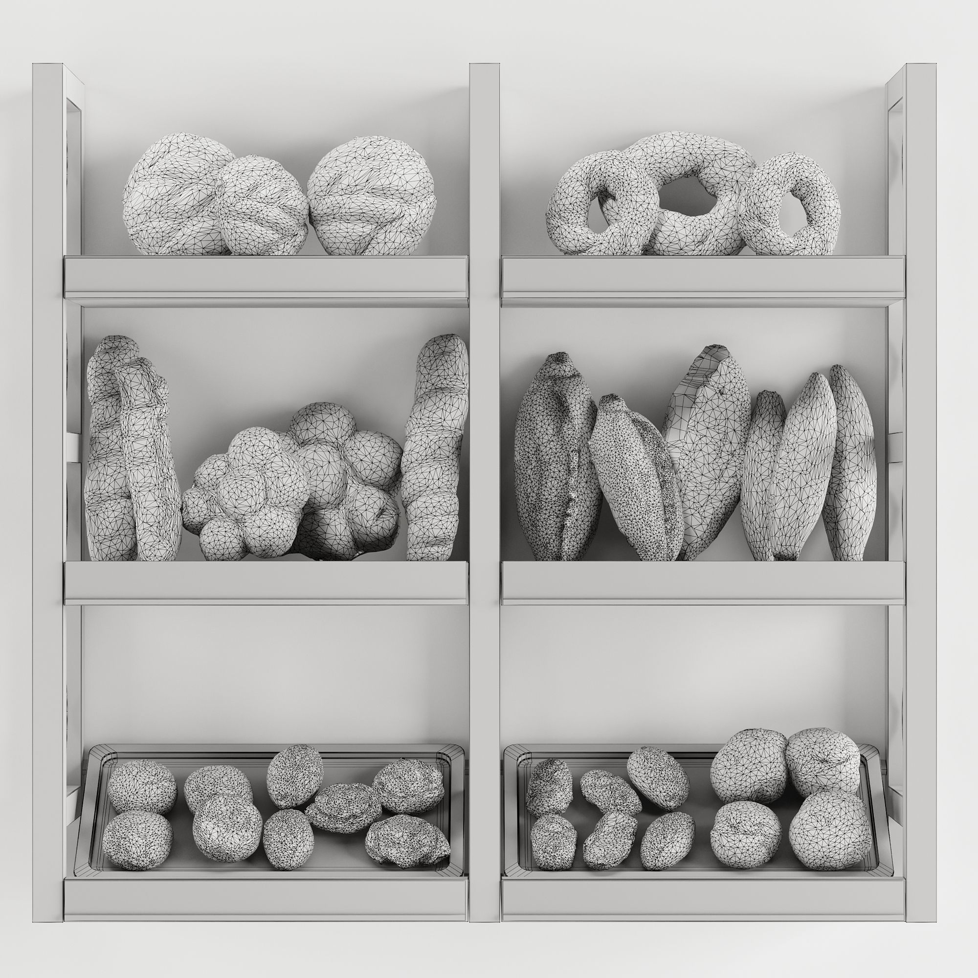 Store Show Case 4 Backery 3D model_5