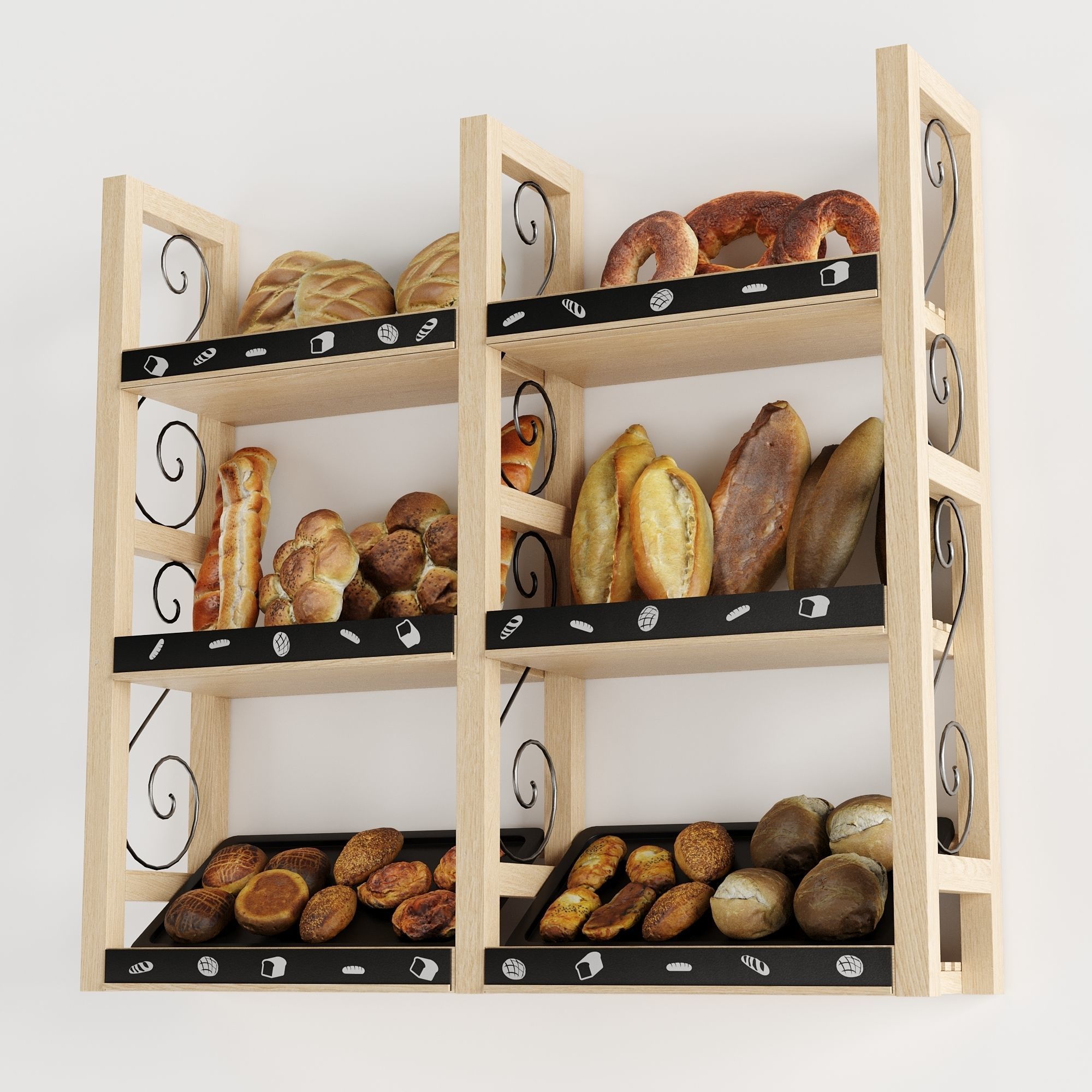 Store Show Case 4 Backery 3D model_4