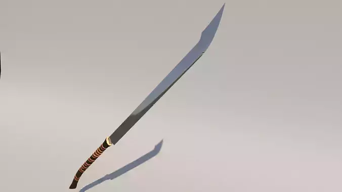 Two-handed barbarian saber 3D model