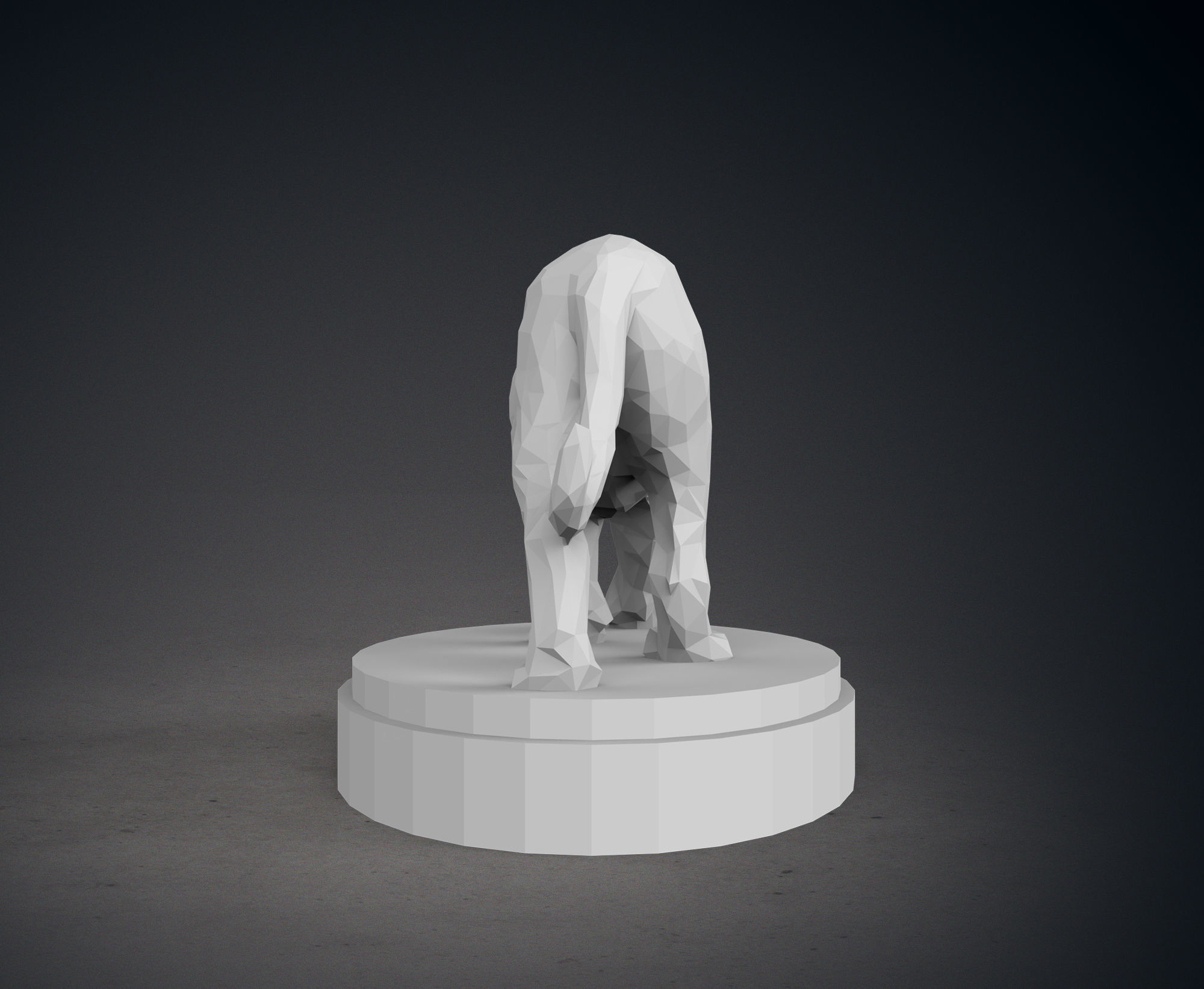 Low Poly Tiger Statue 3D print model_7