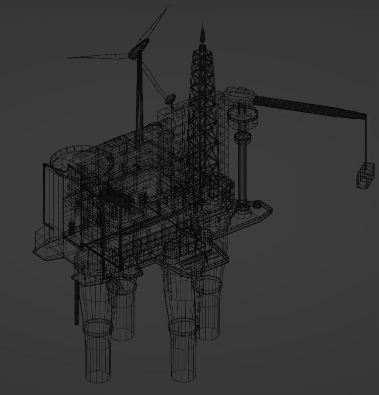 Oil Platform Low-poly 3D model_13