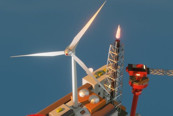 Oil Platform Low-poly 3D model_11