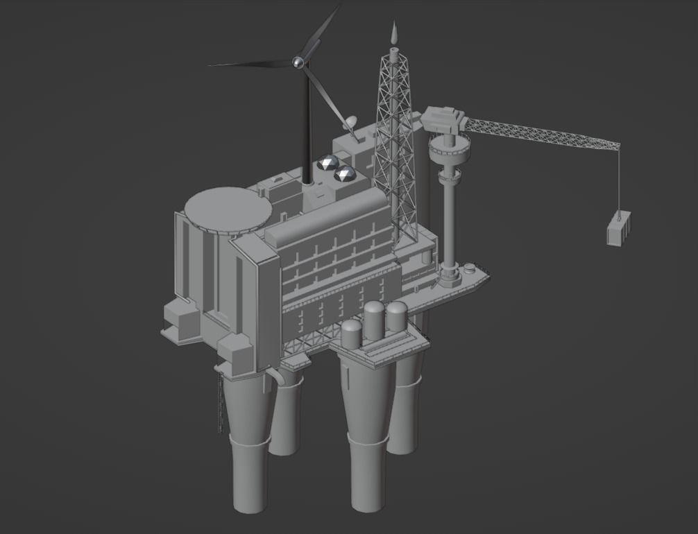 Oil Platform Low-poly 3D model_12