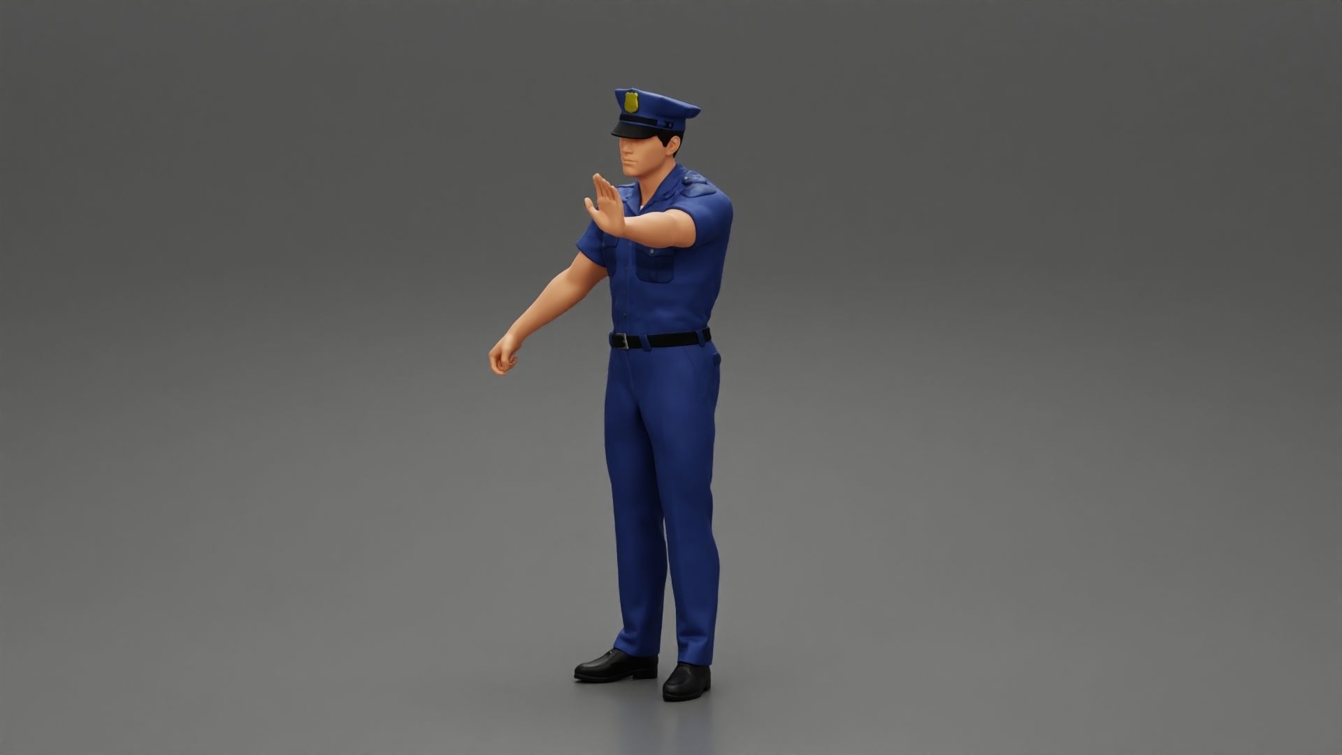 police officer policeman stop hand 3D print model_5