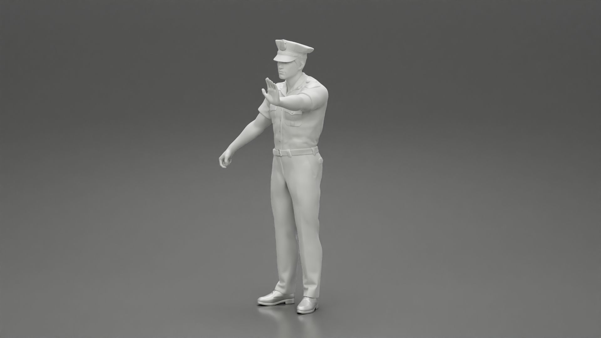 police officer policeman stop hand 3D print model_11