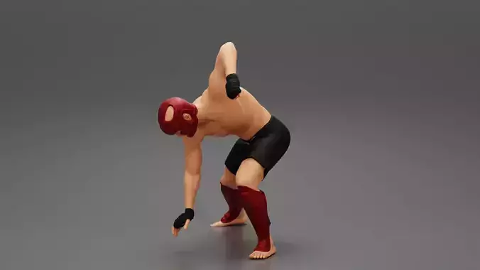 mma fighter player in a fighting pose