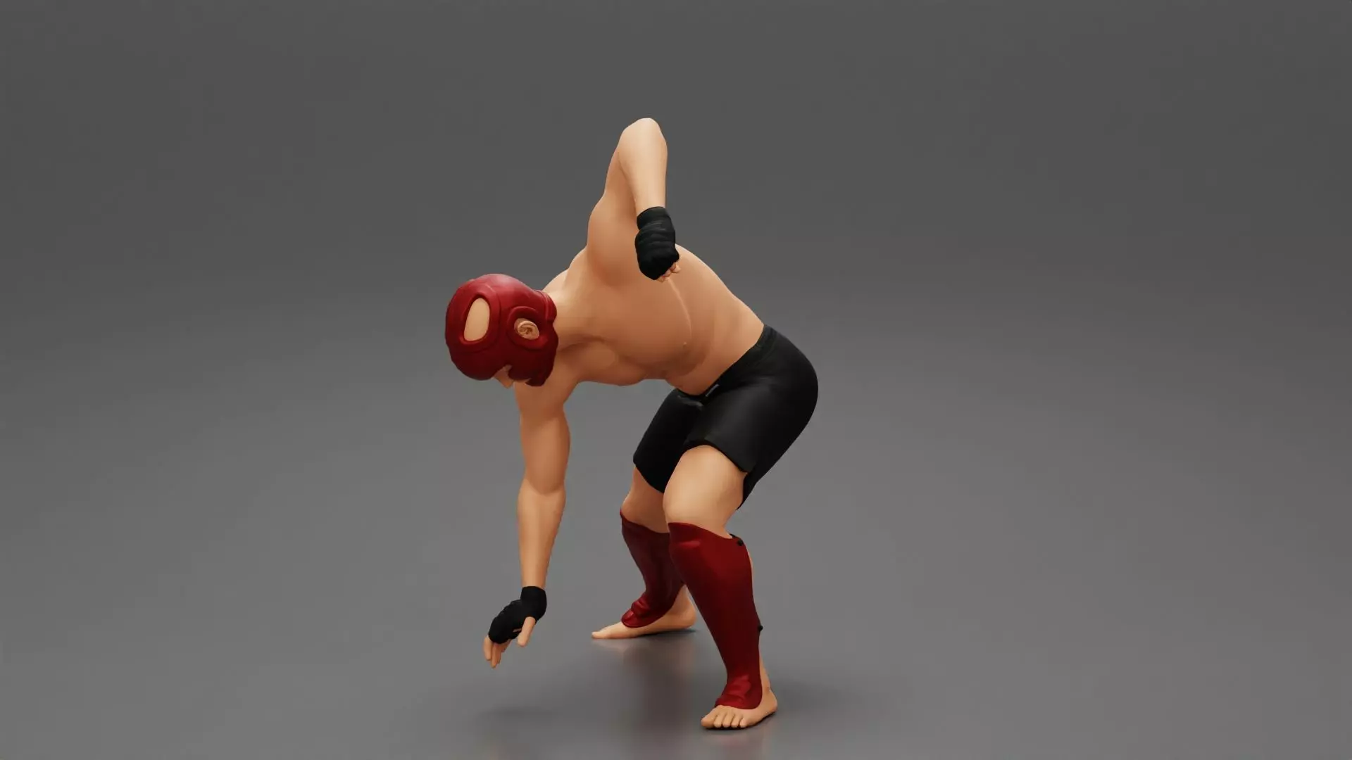 mma fighter player in a fighting pose 3D print model