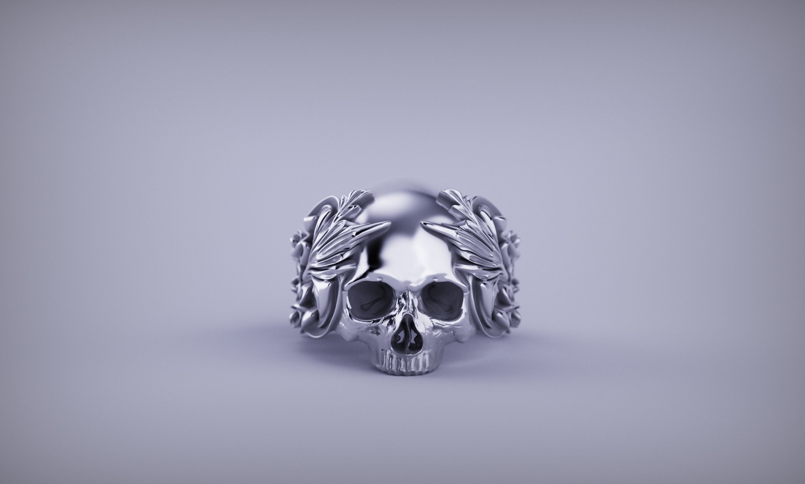 Ornated Skull Ring Printable and Castable 3D print model_3
