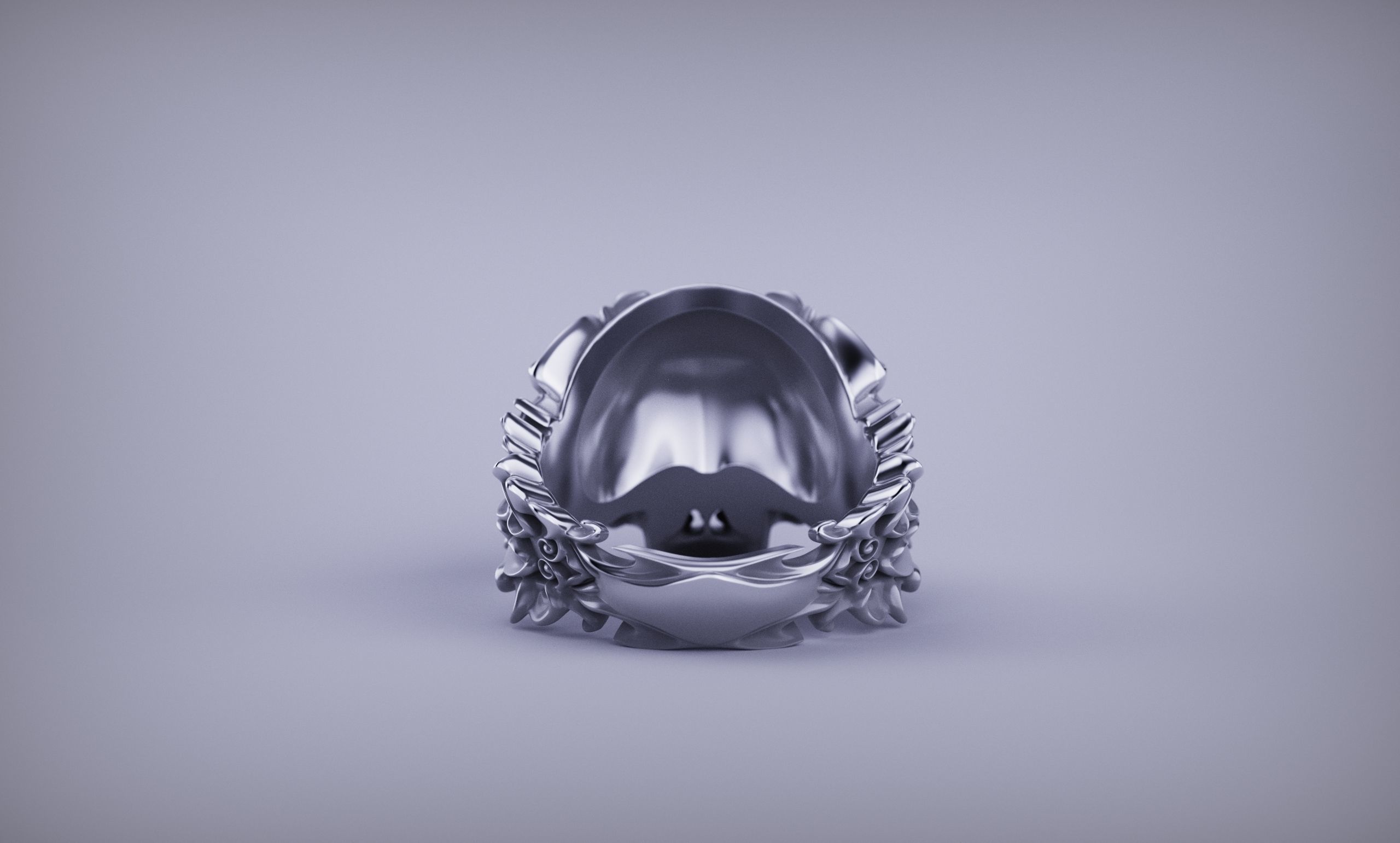 Ornated Skull Ring Printable and Castable 3D print model_6