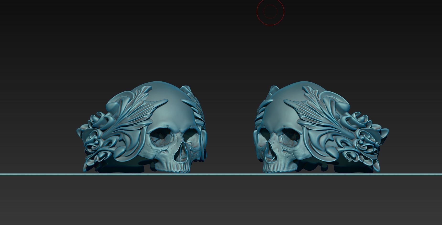 Ornated Skull Ring Printable and Castable 3D print model_15